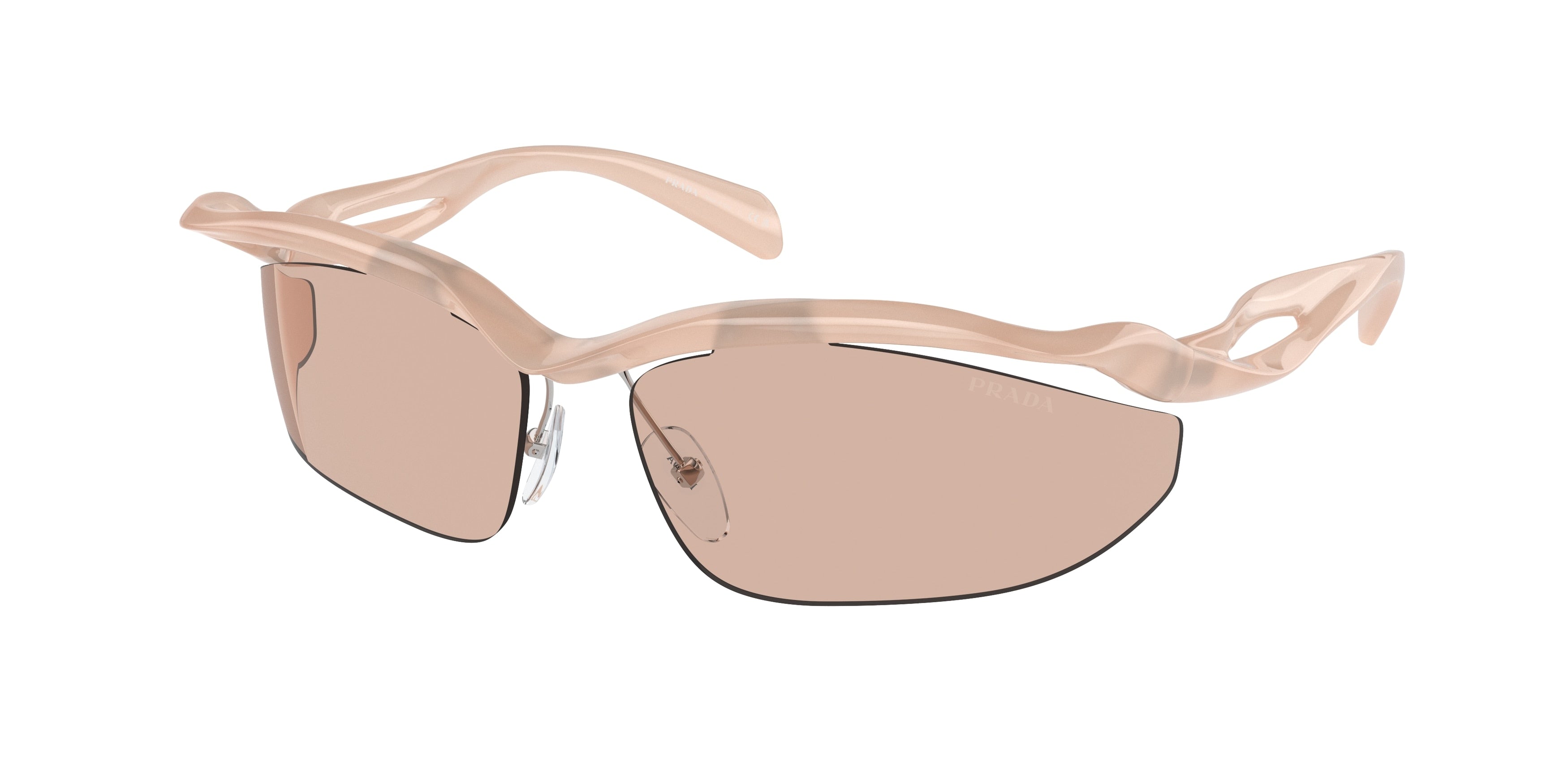 Prada PRA25S Cat Eye Sunglasses 12S4I2-Opal Peach 73-135-16 - Color Map Pink