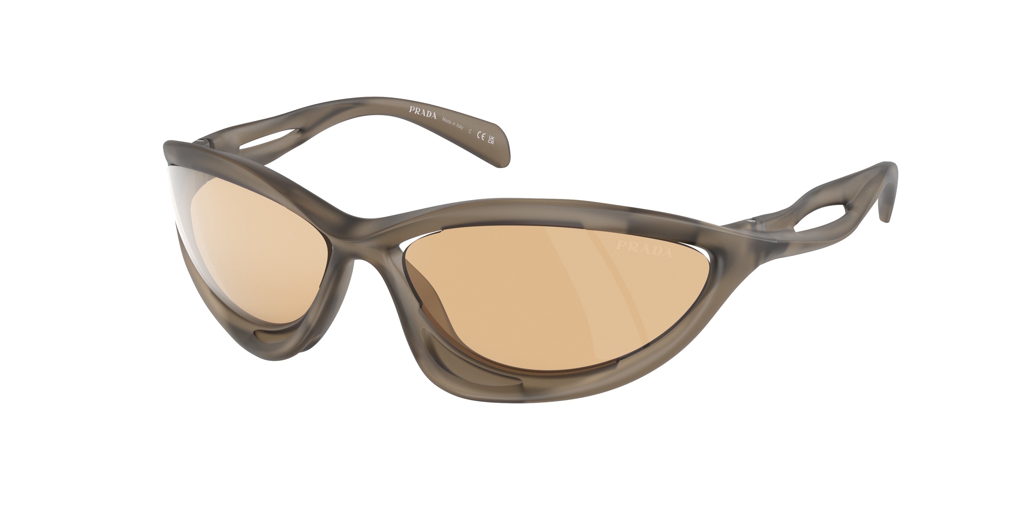 Prada PRA26S Cat Eye Sunglasses 16V10H-Loden Frosted 63-130-17 - Color Map Brown