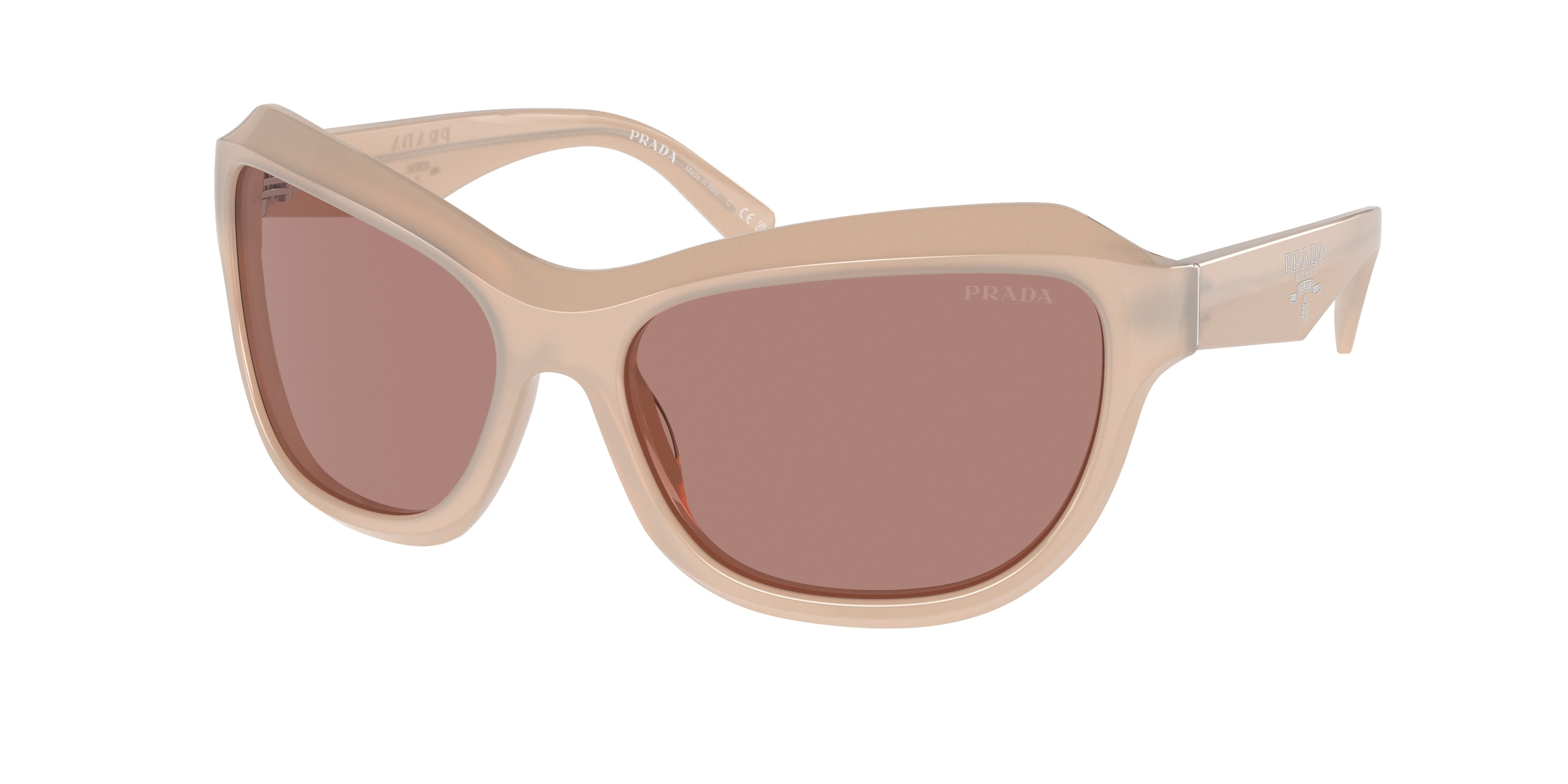Prada PRA27SF Butterfly Sunglasses 19R10D-Opal Natural 63-130-16 - Color Map Beige