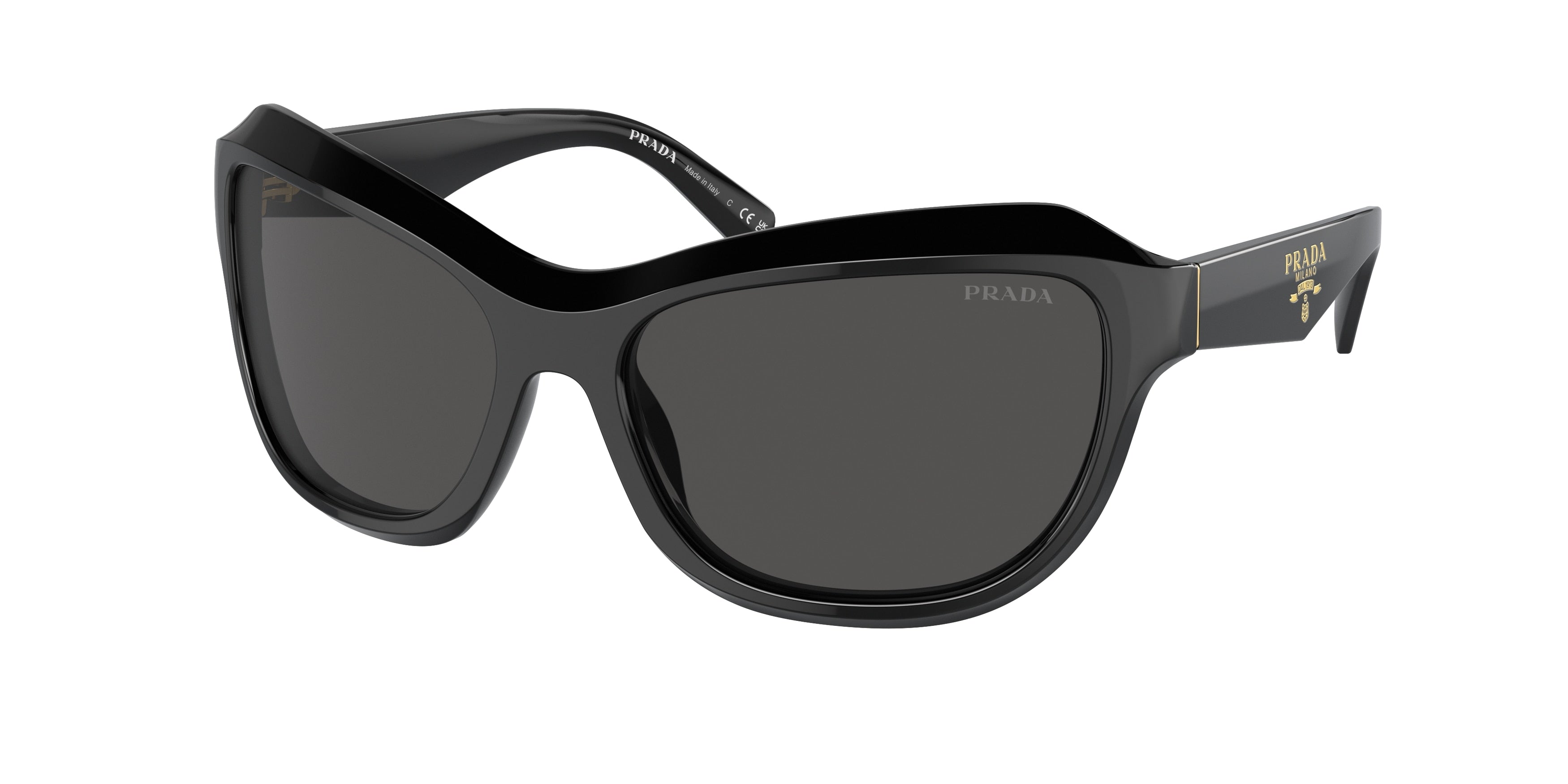 Prada PRA27S Butterfly Sunglasses 16K5S0-Black 62-130-17 - Color Map Black