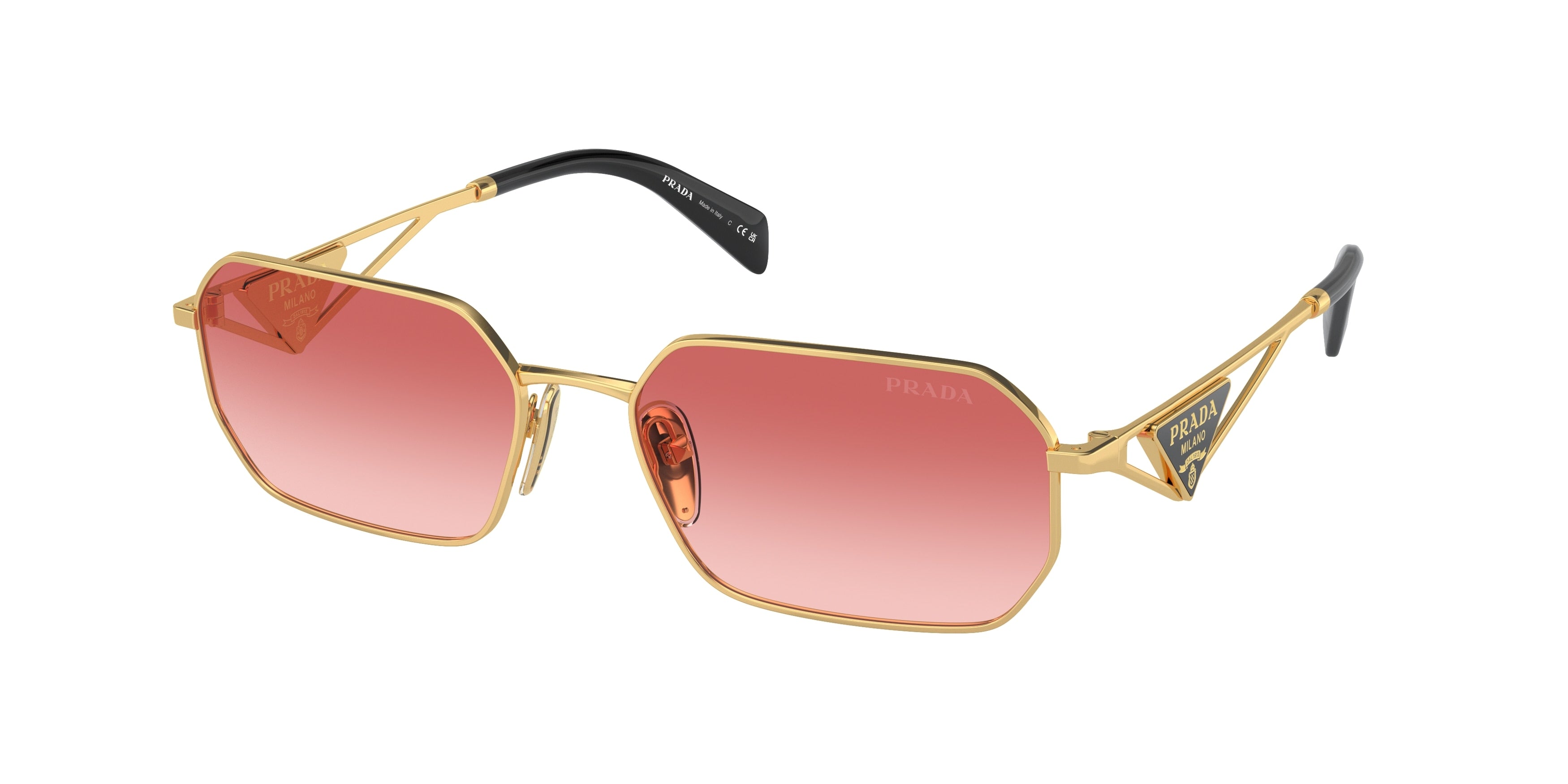 Prada PRA51S Irregular Sunglasses 5AK40C-Gold 58-140-17 - Color Map Gold