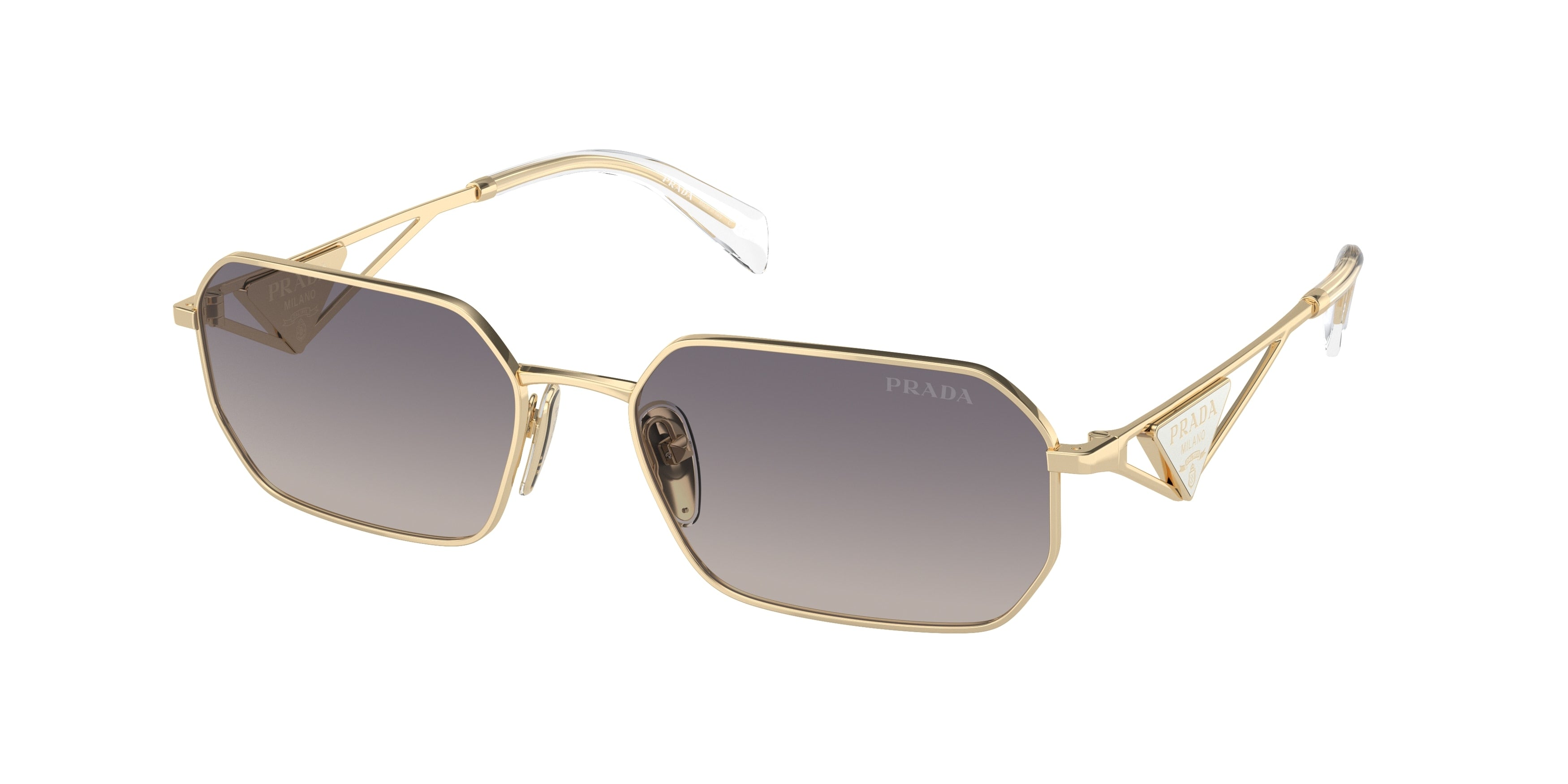 Prada PRA51S Irregular Sunglasses ZVN30C-Pale Gold 58-140-17 - Color Map Gold