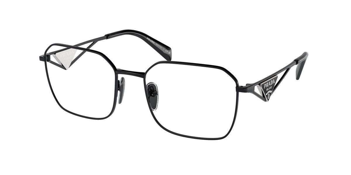 Prada PRA51V Irregular Eyeglasses for Women — Free Shipping - 53-140-19 / 1AB1O1-Black