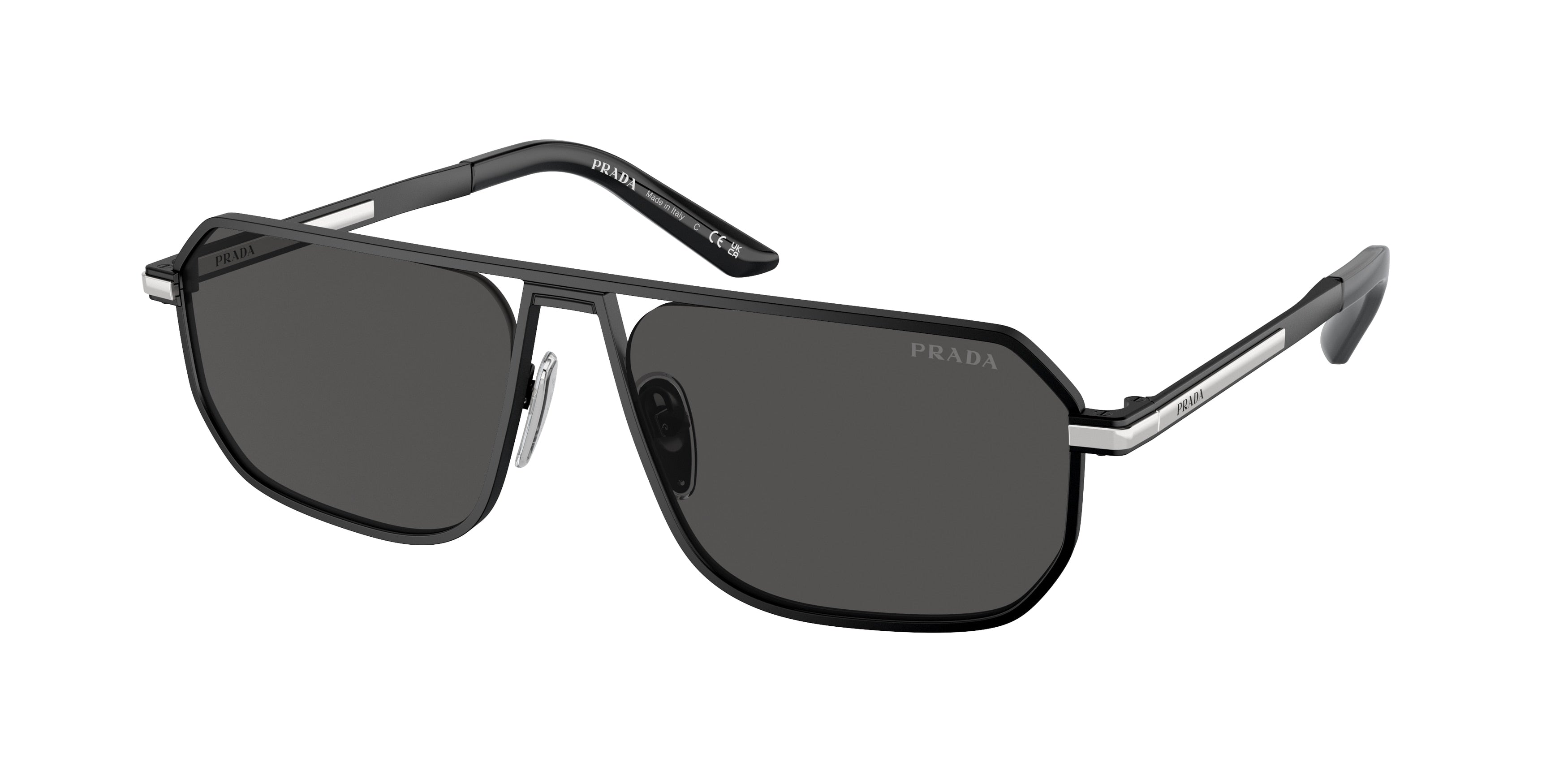 Prada PRA53S Pillow Sunglasses 1BO5S0-Matte Black 59-145-17 - Color Map Black