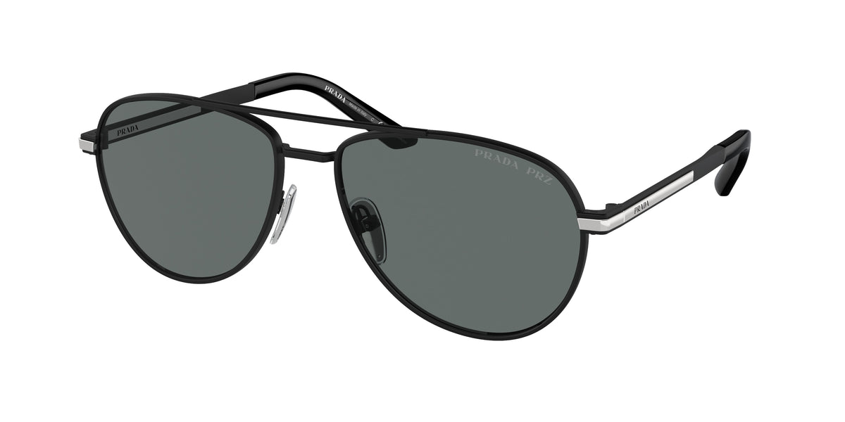 Prada PRA54S Pilot Sunglasses 1BO5Z1-Matte Black 60-145-16 - Color Map Black