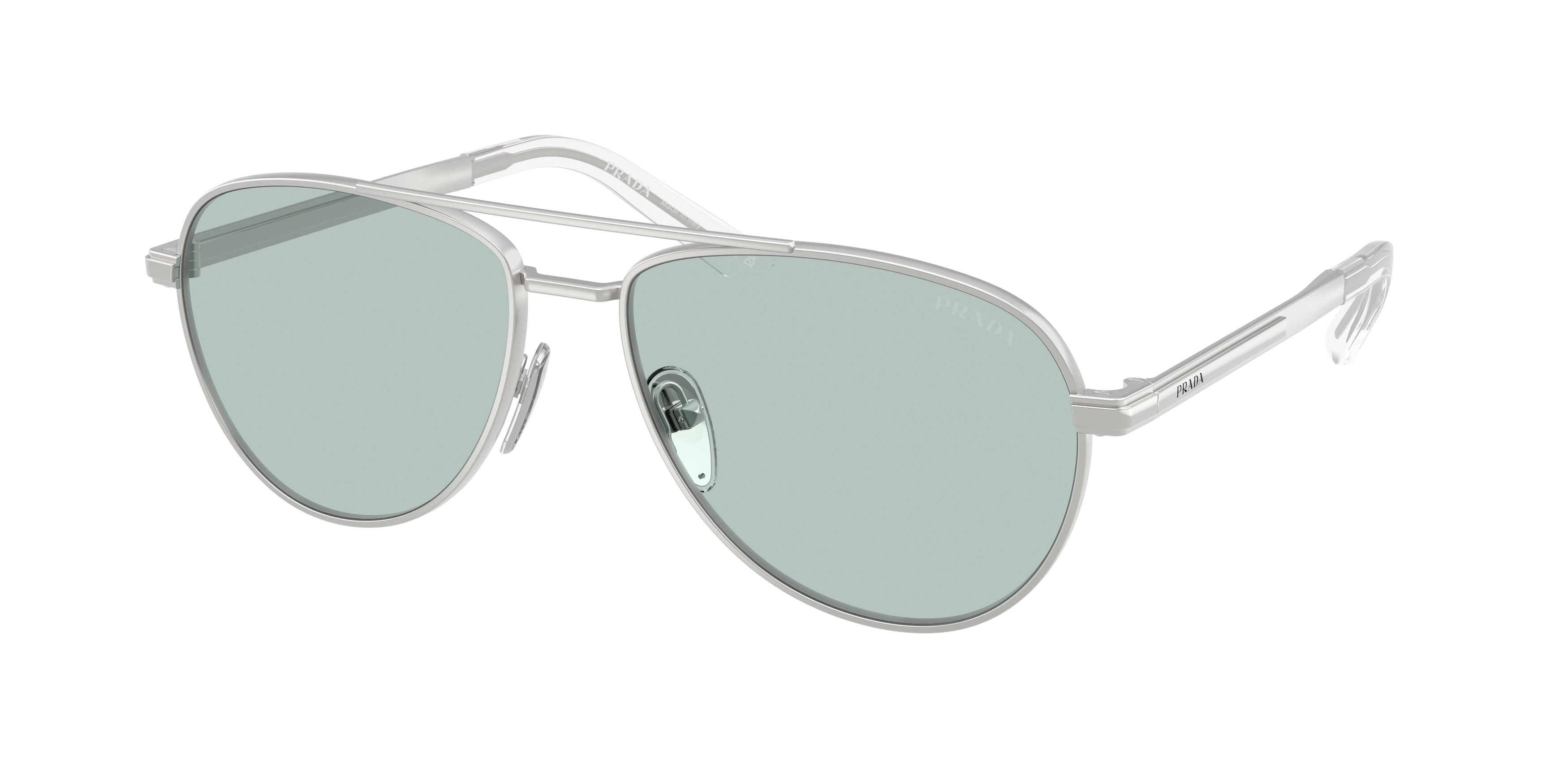 Prada PRA54S Pilot Sunglasses 27540N-Matte Silver 60-145-16 - Color Map Silver