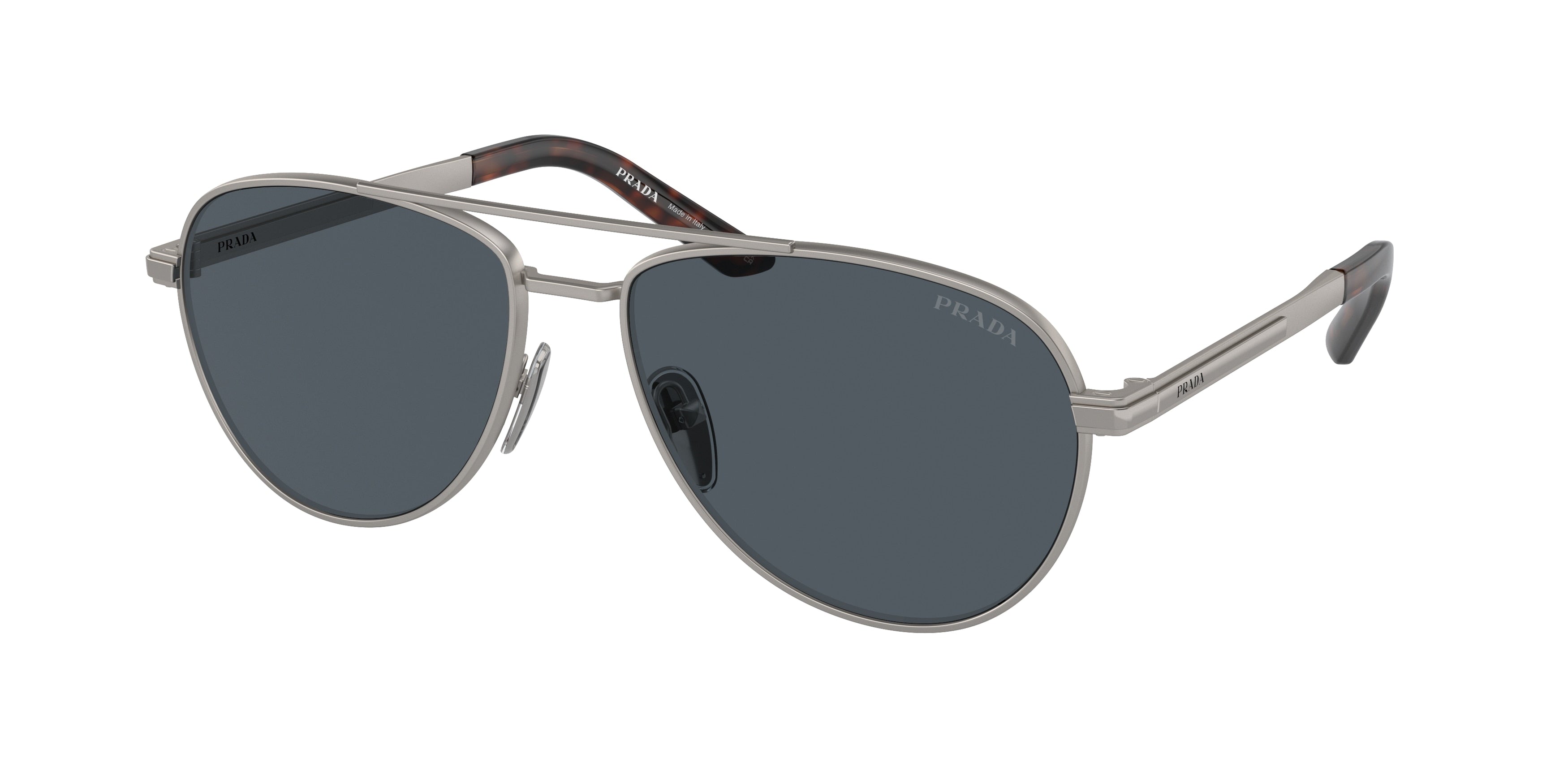 Prada PRA54S Pilot Sunglasses 7CQ09T-Matte Gunmetal 60-145-16 - Color Map Grey