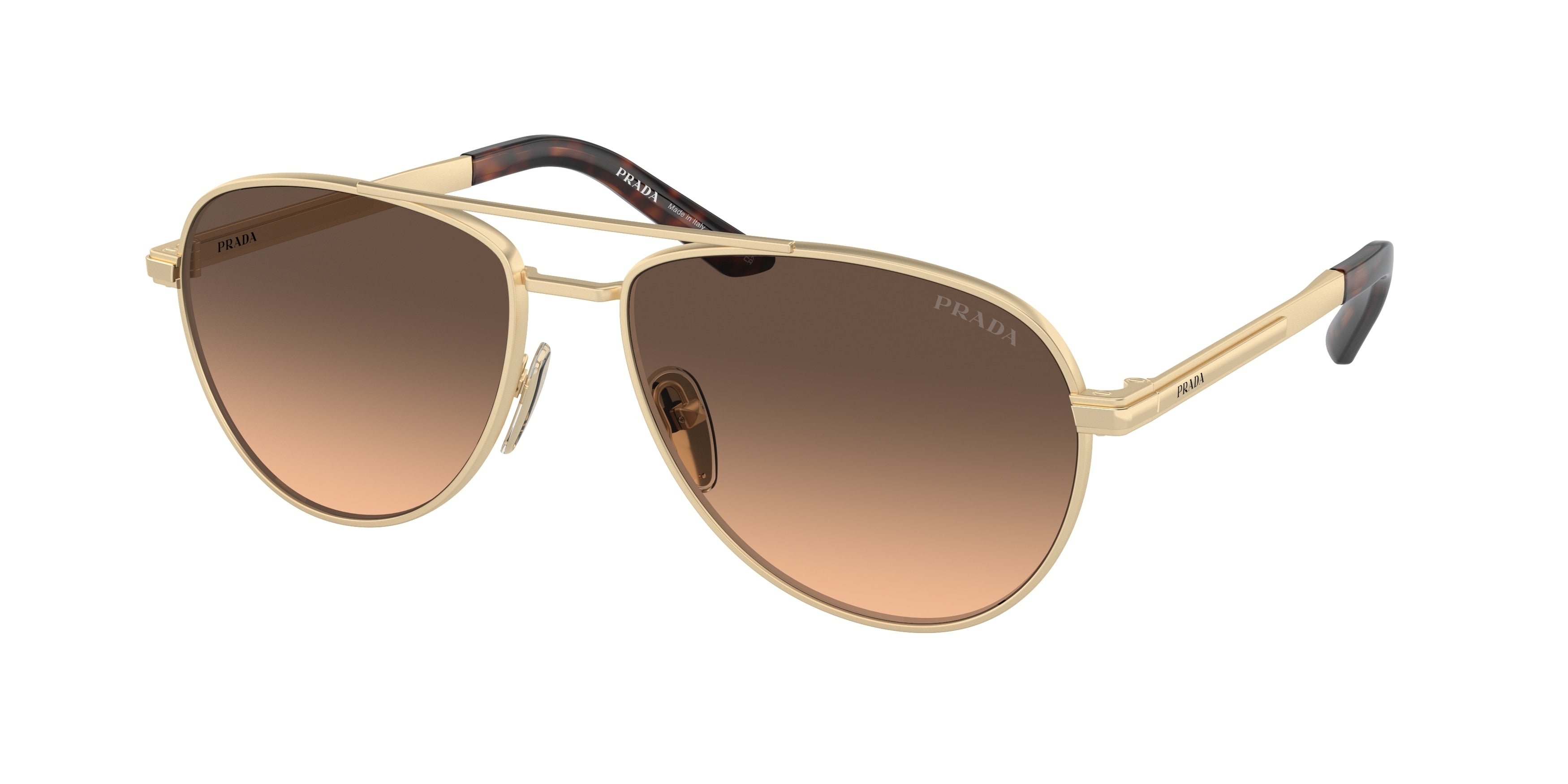 Prada PRA54S Pilot Sunglasses VAF50C-Matte Pale Gold 60-145-16 - Color Map Gold