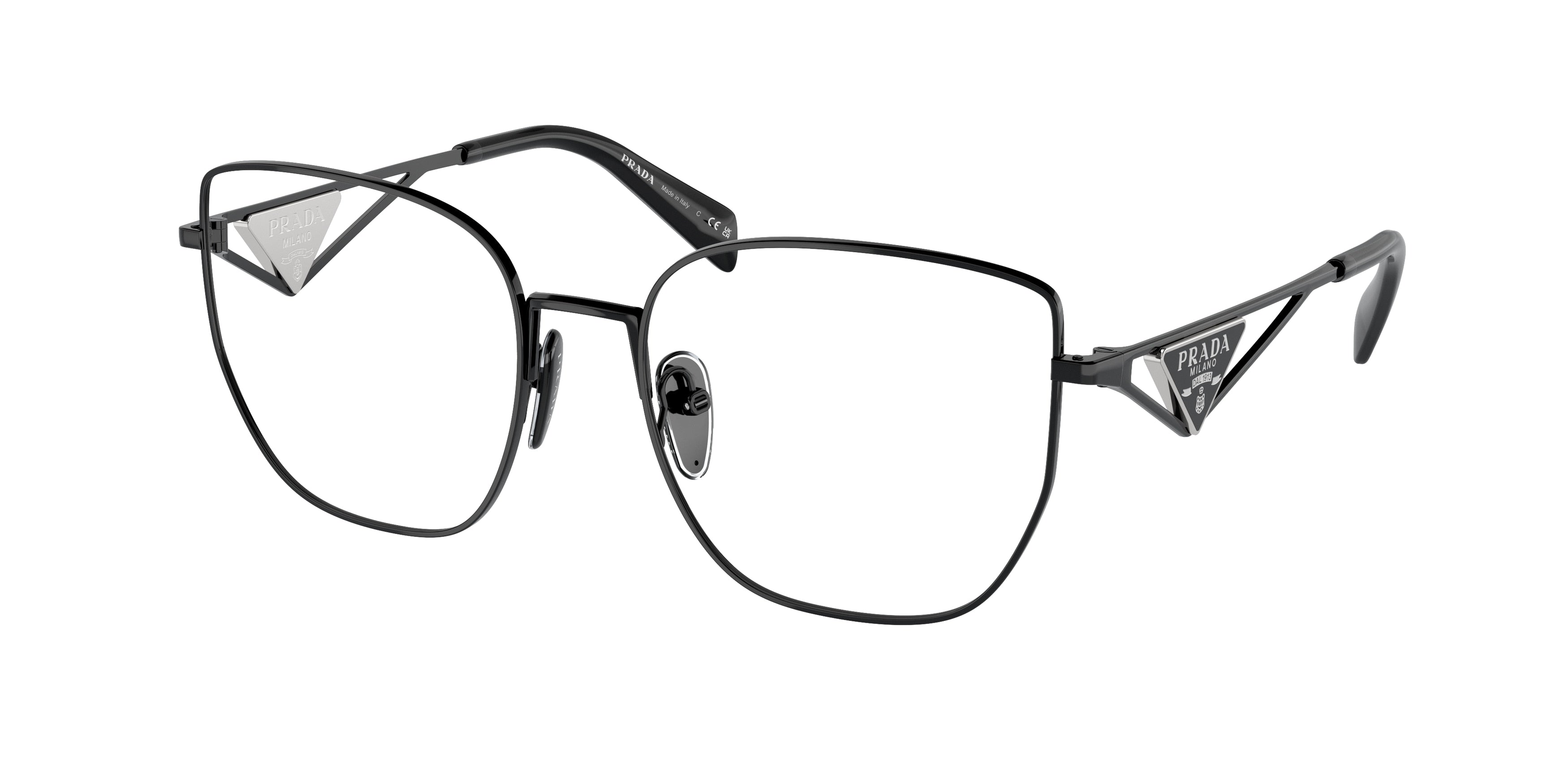 Prada PRA54VD Butterfly Eyeglasses  1AB1O1-Black 55-140-18 - Color Map Black