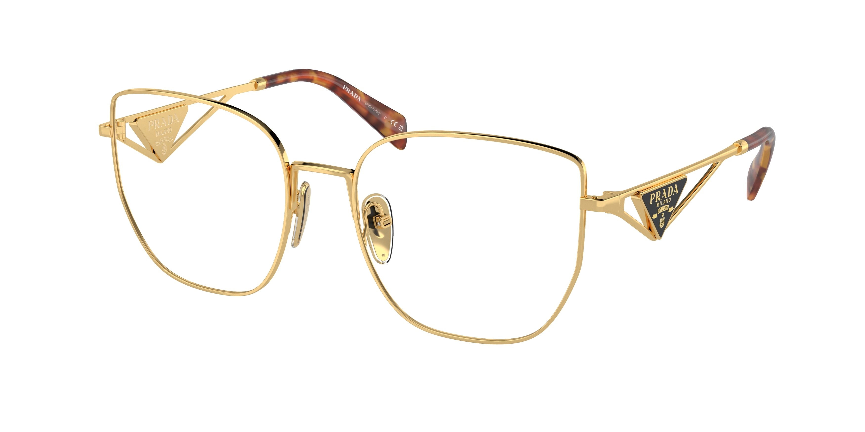 Prada PRA54VD Butterfly Eyeglasses 5AK1O1-Gold 55-140-18 - Color Map Gold