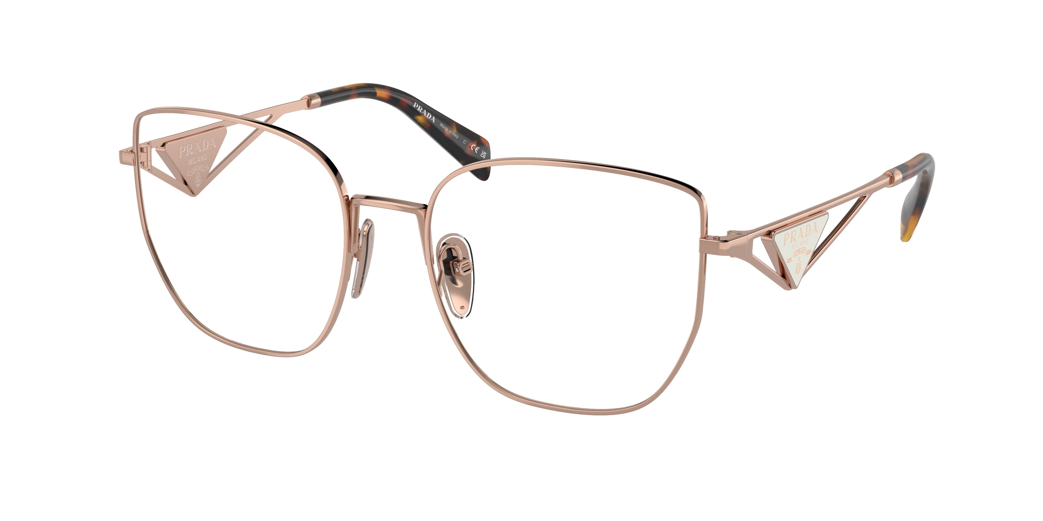Prada PRA54VD Butterfly Eyeglasses SVF1O1-Rose Gold 55-140-18 - Color Map Gold