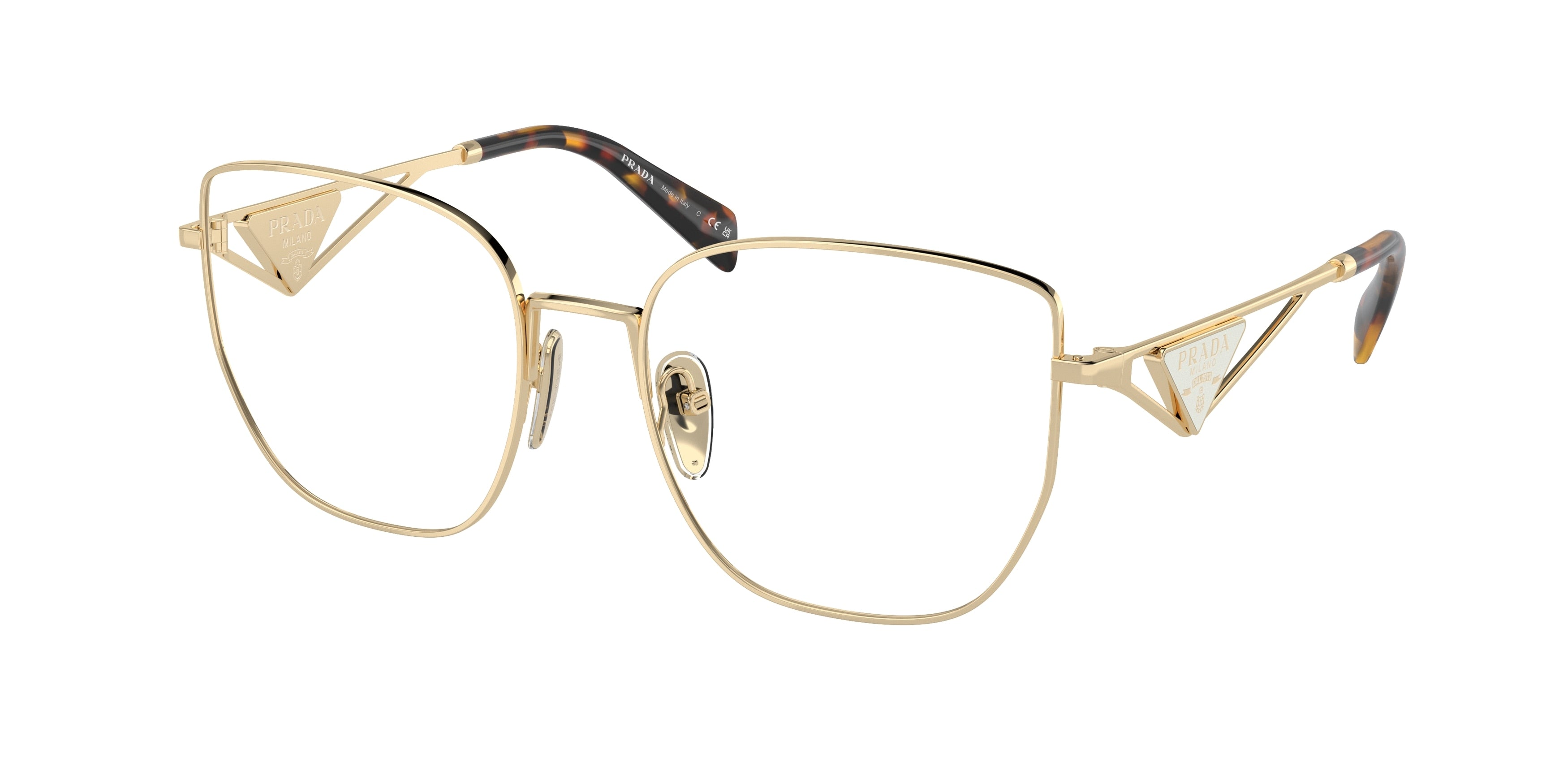 Prada PRA54VD Butterfly Eyeglasses ZVN1O1-Pale Gold 55-140-18 - Color Map Gold