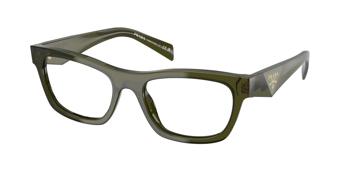 Prada PRB01V Butterfly Eyeglasses 19Z1O1-Transparent Bottle 54-145-19 - Color Map Green