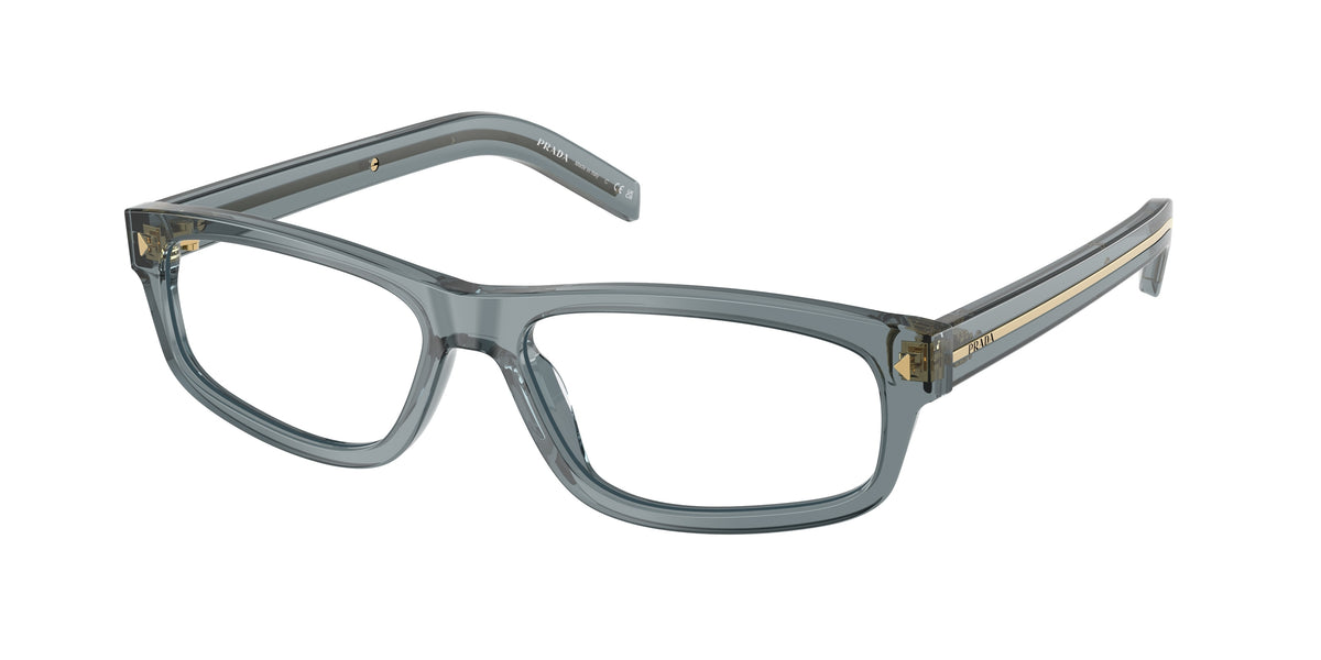 Prada PRB02V Rectangle Eyeglasses 17T1O1-Pale Gold Plated 57-145-16 - Color Map Gold