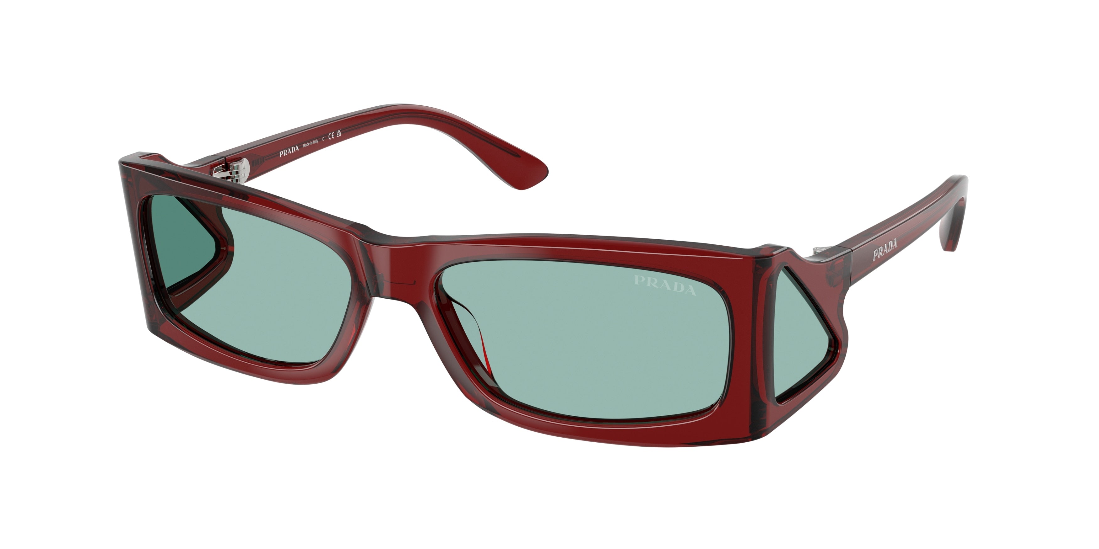 Prada PRB03S Rectangle Sunglasses 12Z40K-Transparent Peat 56-120-16 - Color Map Brown