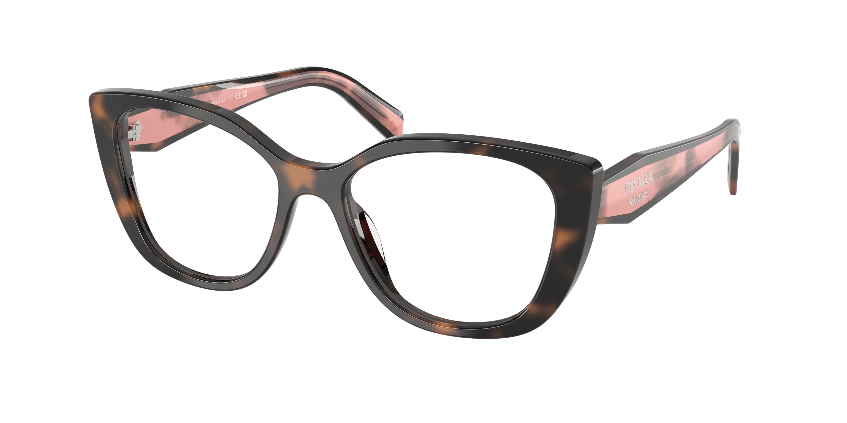 Prada PRB04VF Cat Eye Eyeglasses 23A1O1-Mauve Tortoise 55-140-16 - Color Map Tortoise