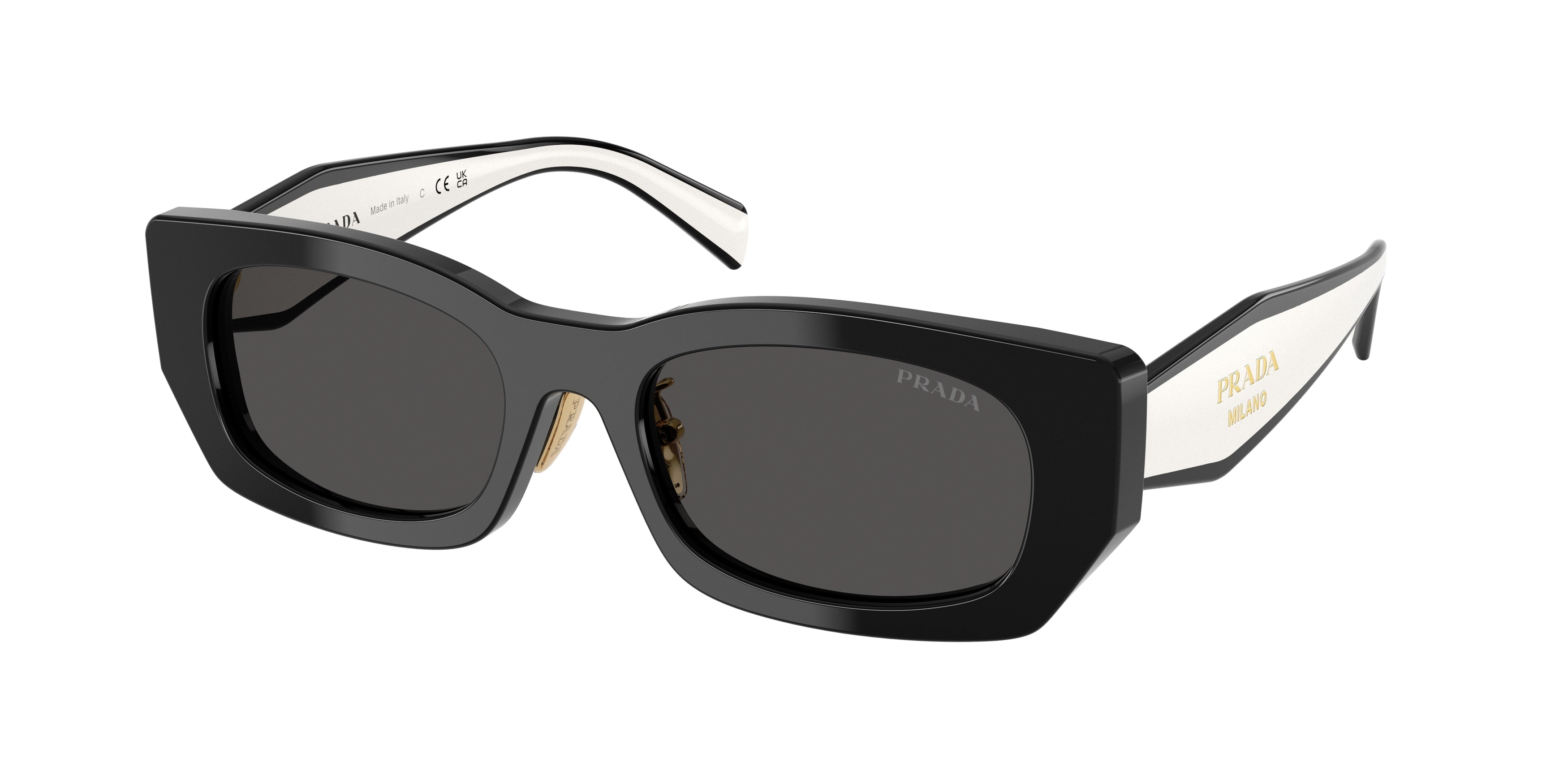 Prada PRB05SF Pillow Sunglasses 09Q08Z-Black 53-140-19 - Color Map Black