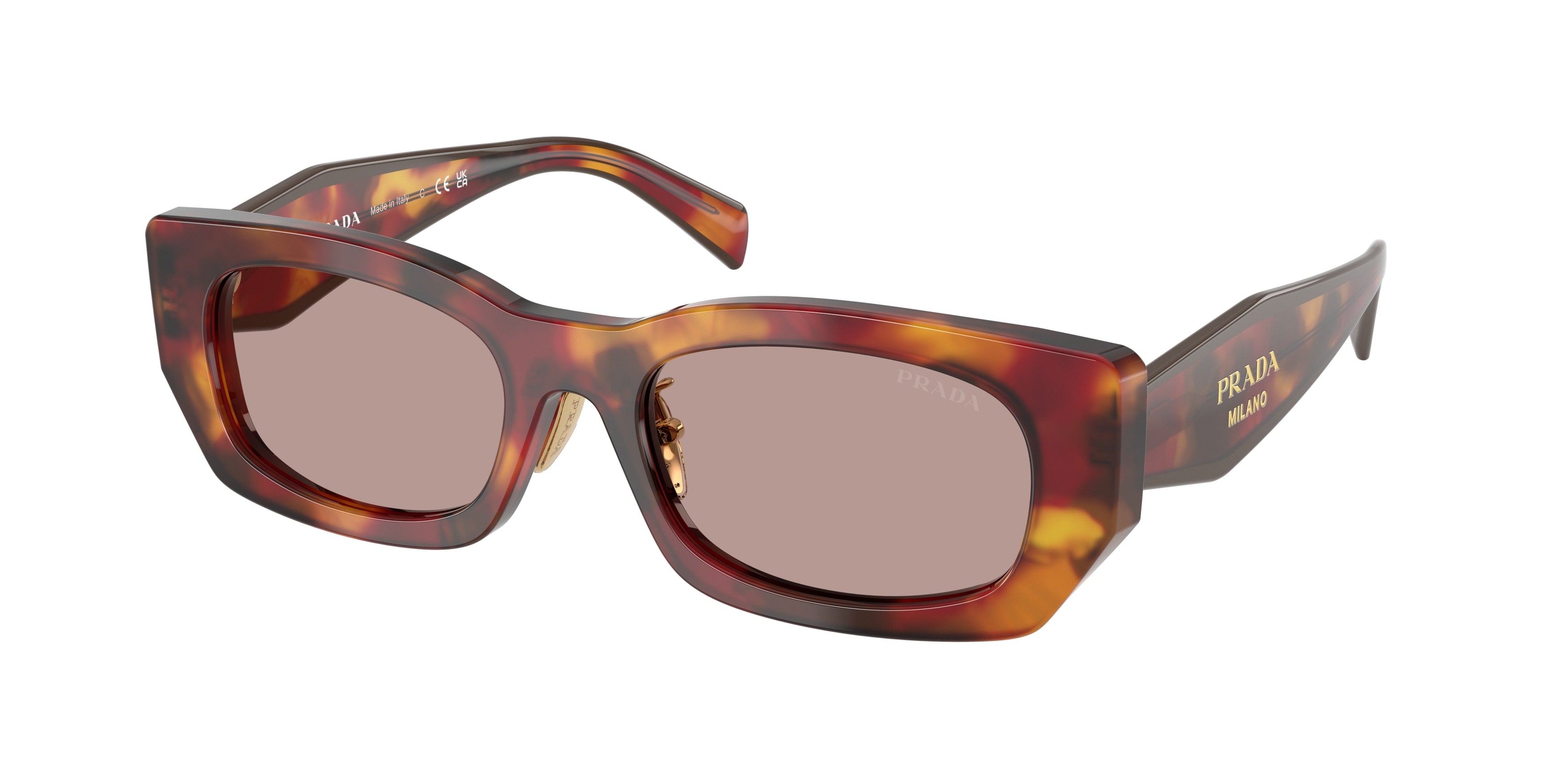 Prada PRB05SF Pillow Sunglasses 22A20I-Poppy Tortoise 53-140-19 - Color Map Tortoise