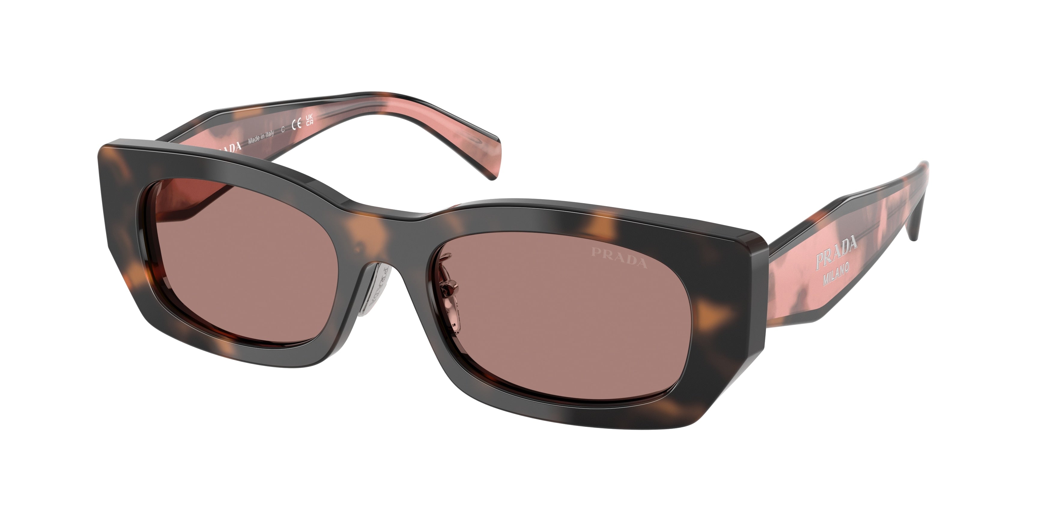 Prada PRB05SF Pillow Sunglasses 23A60B-Mauve Tortoise 53-140-19 - Color Map Tortoise