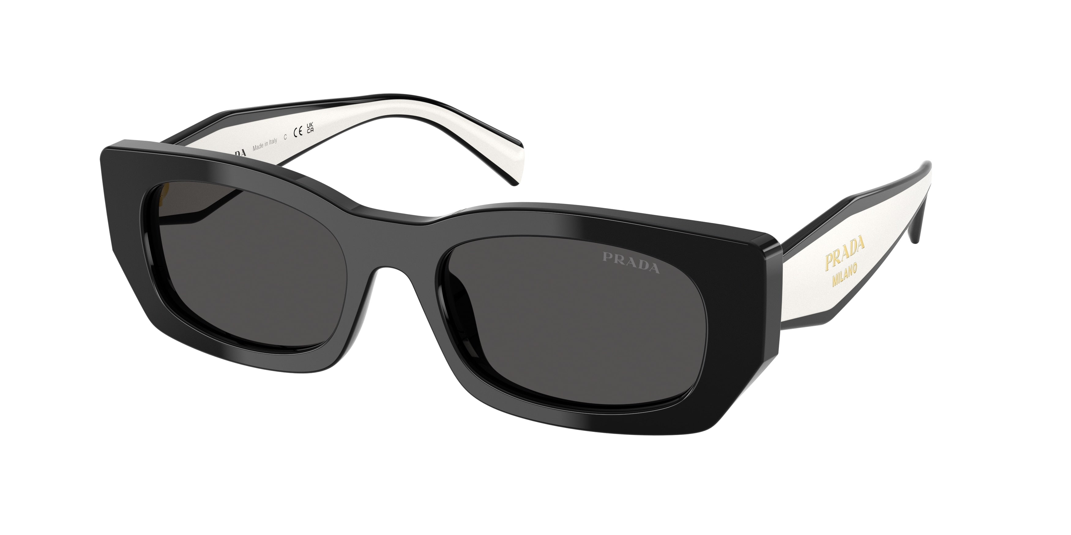 Prada PRB05S Pillow Sunglasses  09Q08Z-Black 53-140-19 - Color Map Black
