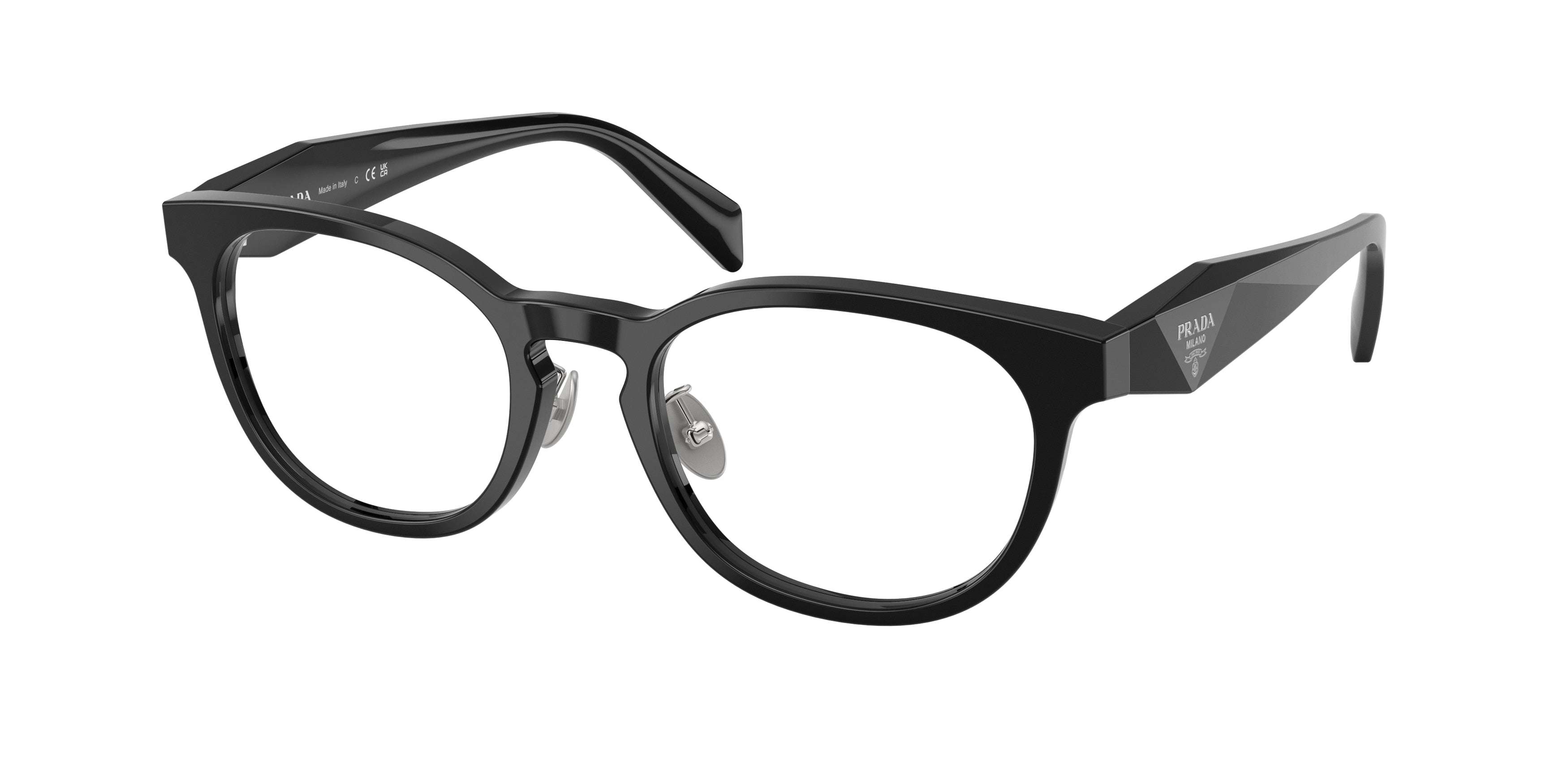 Prada PRB06VD Phantos Eyeglasses 16K1O1-Black 52-145-20 - Color Map Black