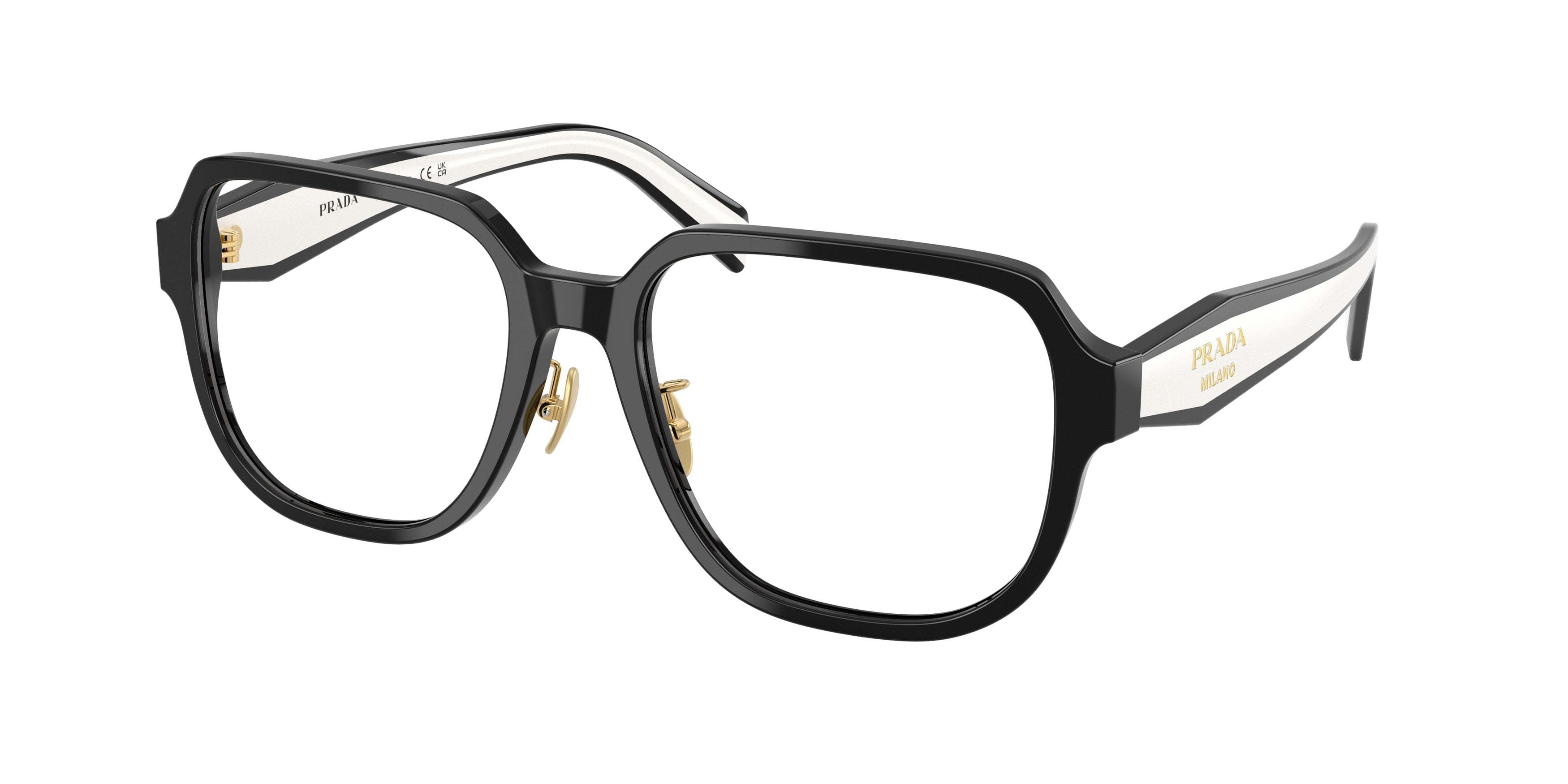 Prada PRB07VD Pillow Eyeglasses 16K1O1-Black 56-140-18 - Color Map Black