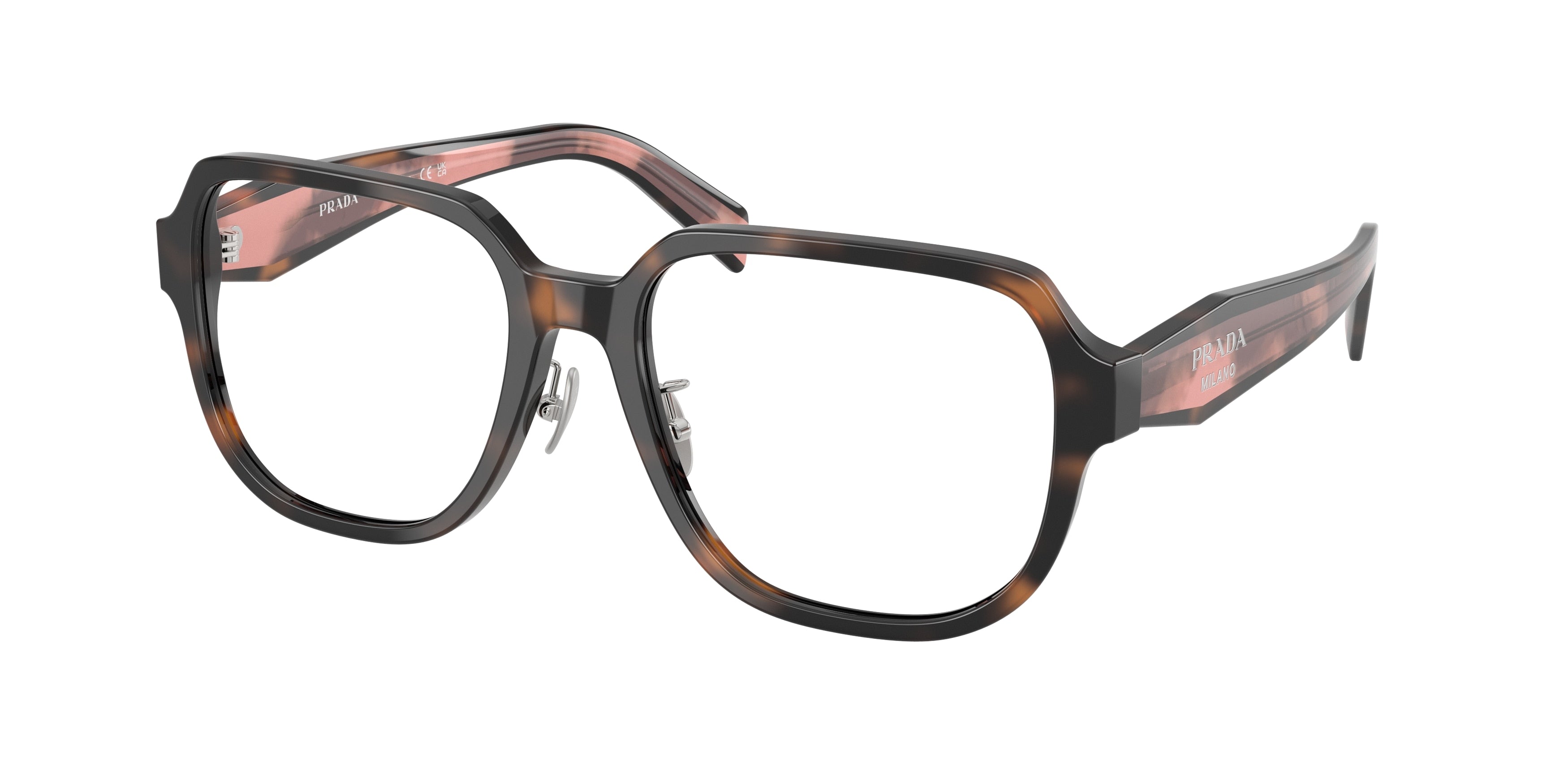 Prada PRB07VD Pillow Eyeglasses 23A1O1-Mauve Tortoise 56-140-18 - Color Map Tortoise