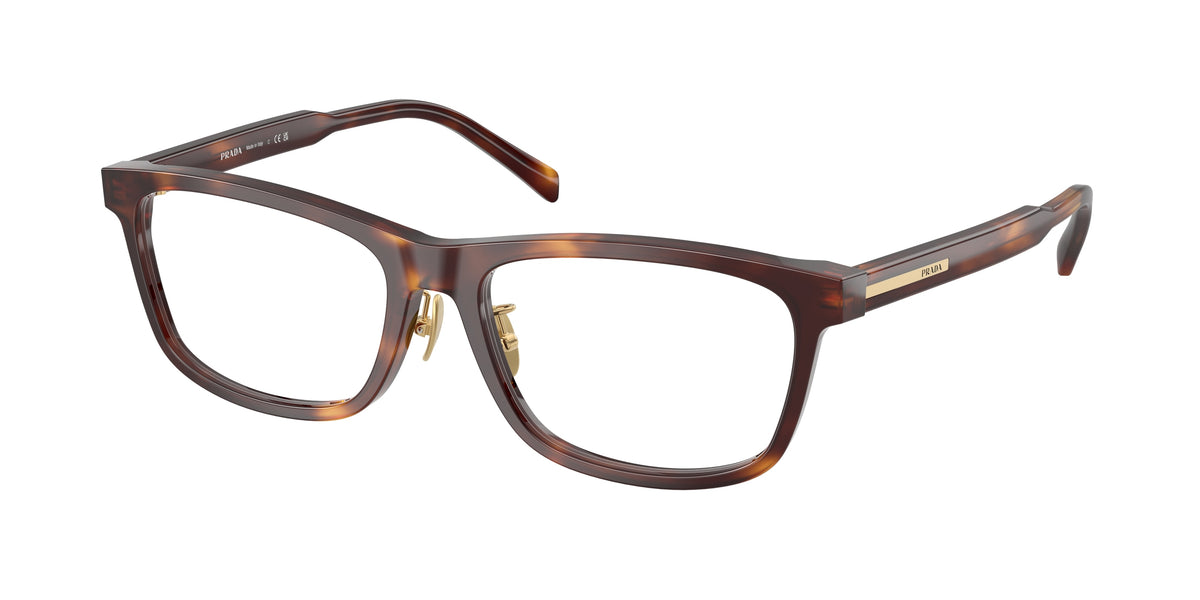 Prada PRB08VD Rectangle Eyeglasses 15W1O1-Havana 56-145-17 - Color Map Tortoise