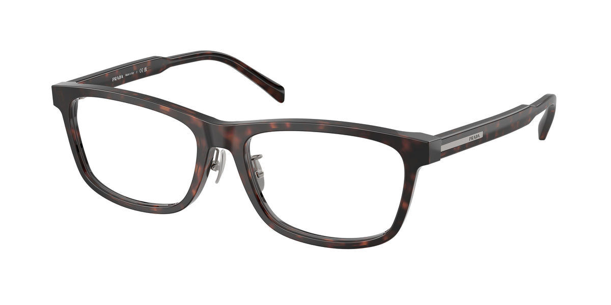 Prada PRB08VD Rectangle Eyeglasses 17N1O1-Root Havana 56-145-17 - Color Map Tortoise