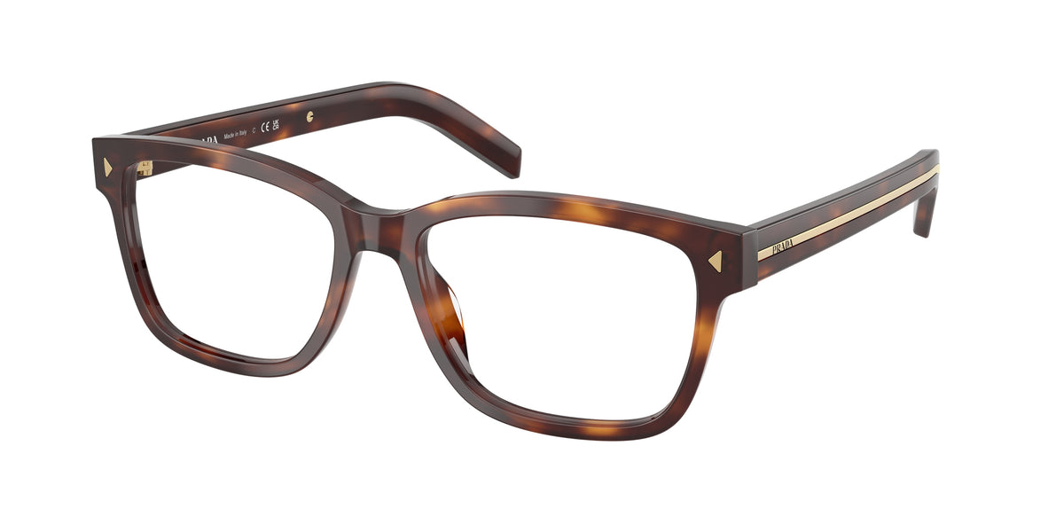 Prada PRB10V Rectangle Eyeglasses 15W1O1-Havana 55-150-17 - Color Map Tortoise