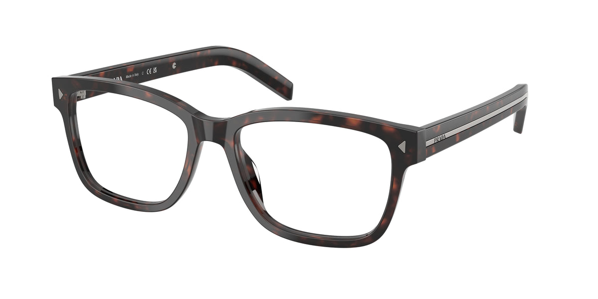 Prada PRB10V Rectangle Eyeglasses 17N1O1-Root Havana 55-150-17 - Color Map Tortoise