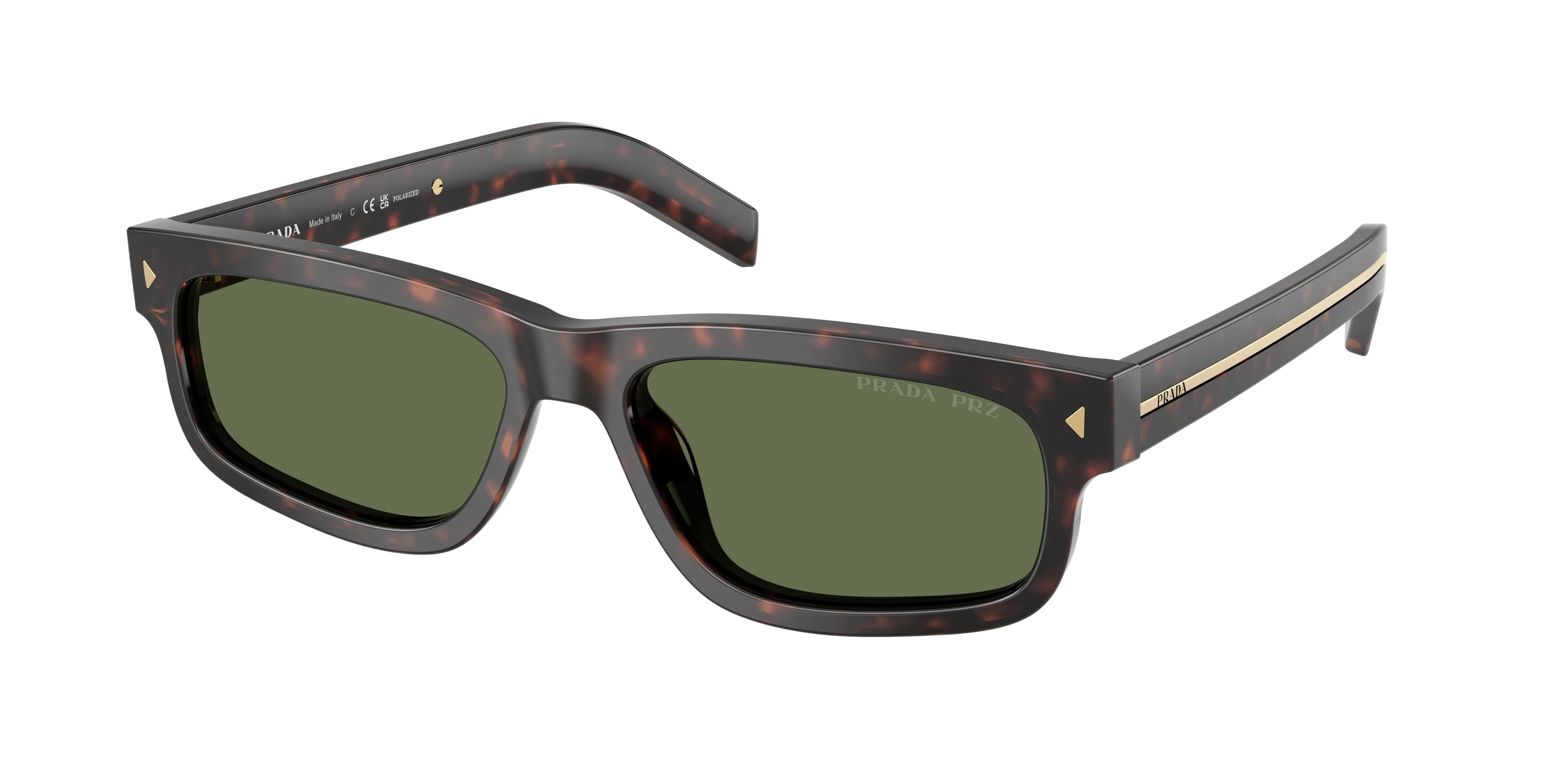 Prada PRB11S Rectangle Sunglasses 17N20G-Root Tortoise 57-145-17 - Color Map Tortoise