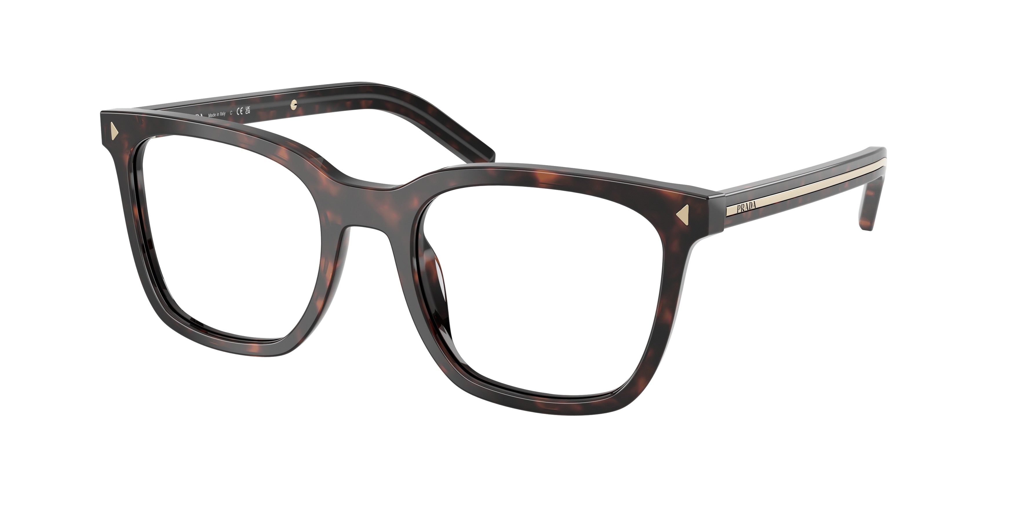 Prada PRB11VF Pillow Eyeglasses 17N1O1-Root Tortoise 53-145-19 - Color Map Tortoise