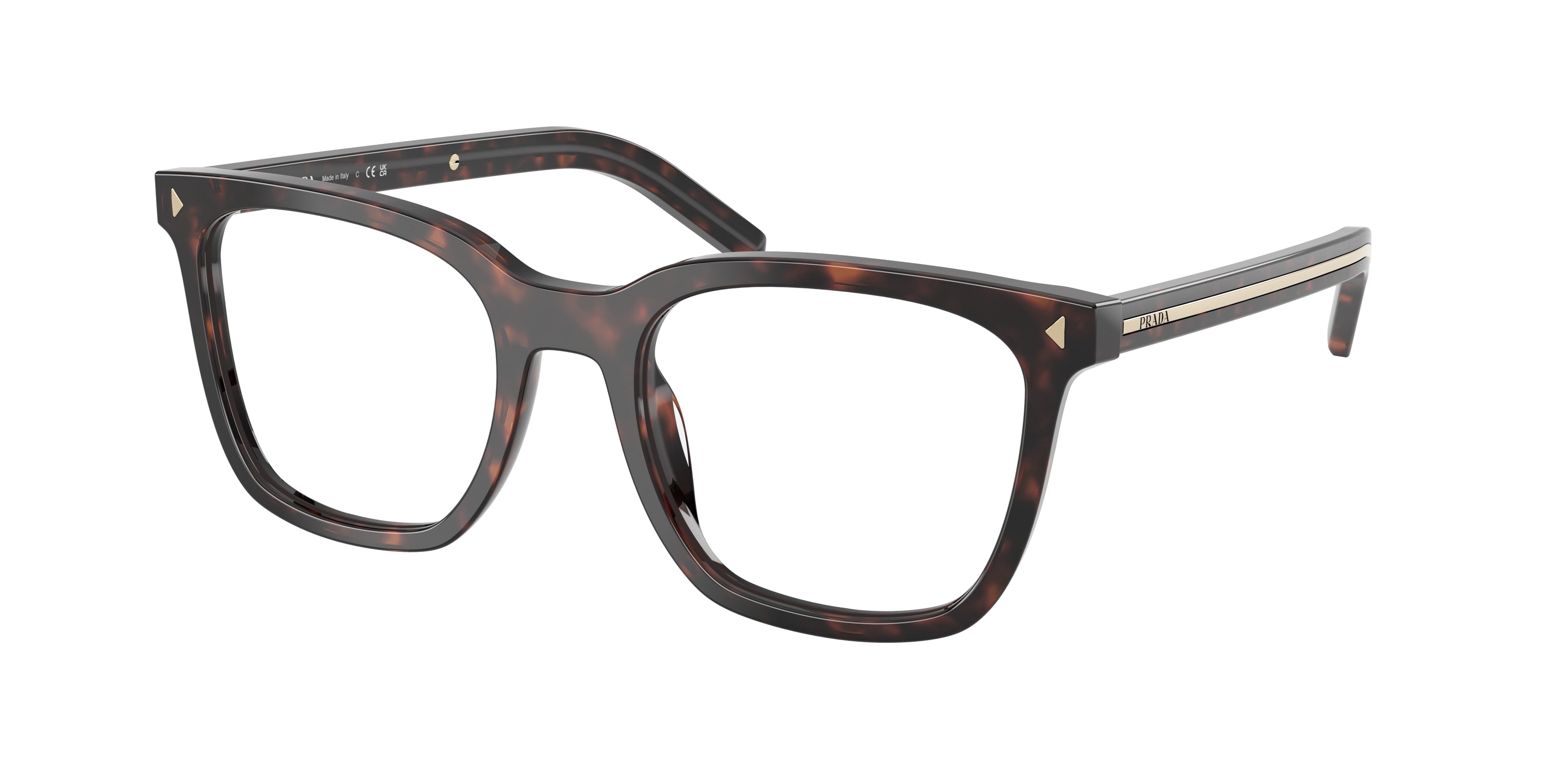 Prada PRB11V Pillow Eyeglasses 17N1O1-Root Tortoise 52-145-20 - Color Map Tortoise