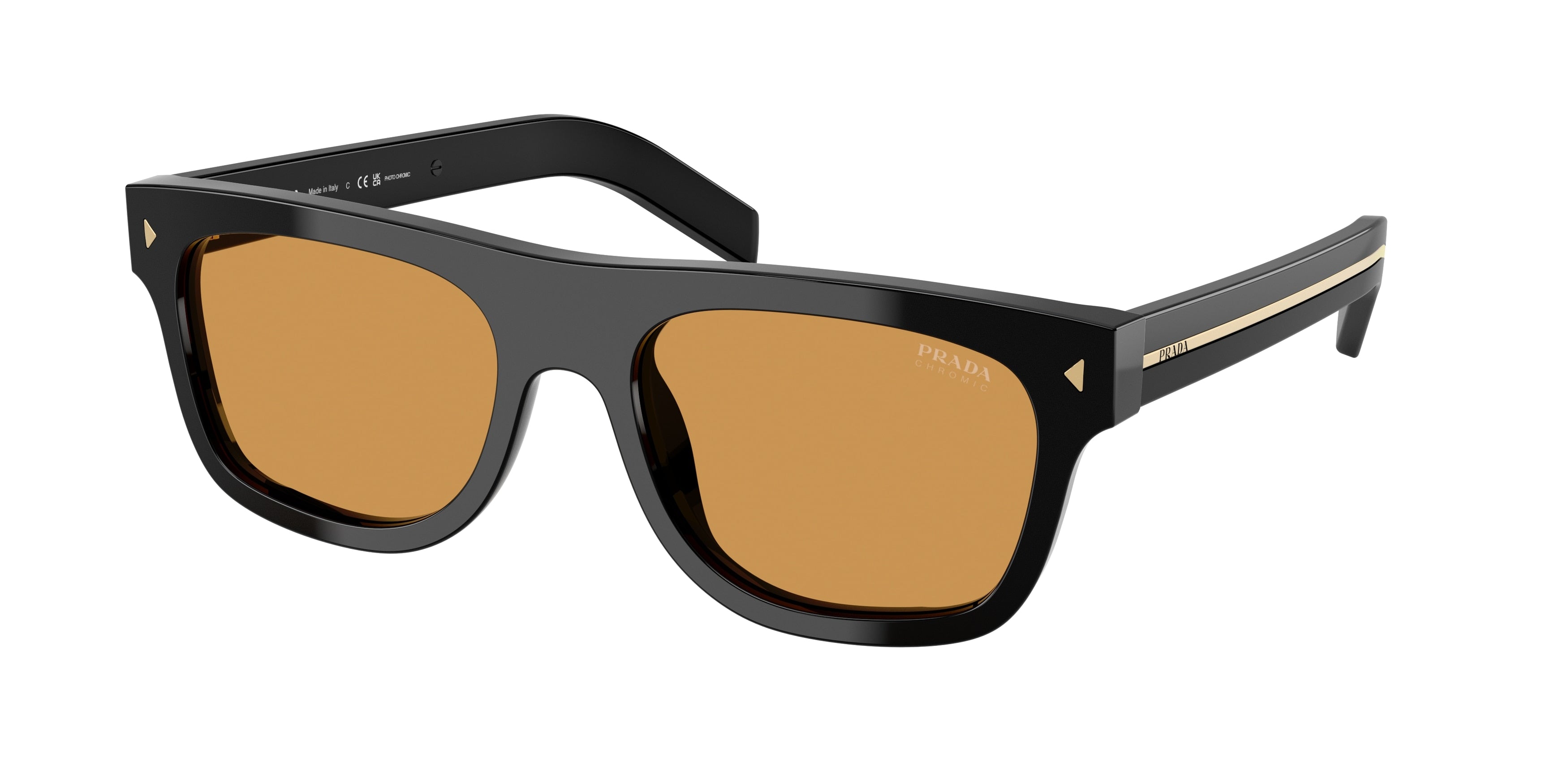 Prada PRB12SF Pillow Sunglasses 16K60F-Black 55-145-19 - Color Map Black