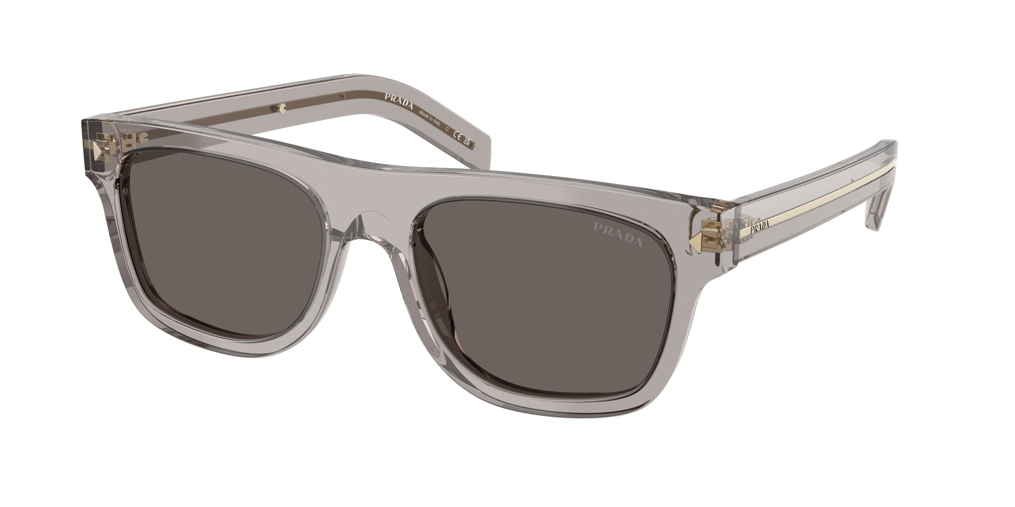 Prada PRB12S Pillow Sunglasses 10J70Z-Hematite 55-145-19 - Color Map Grey
