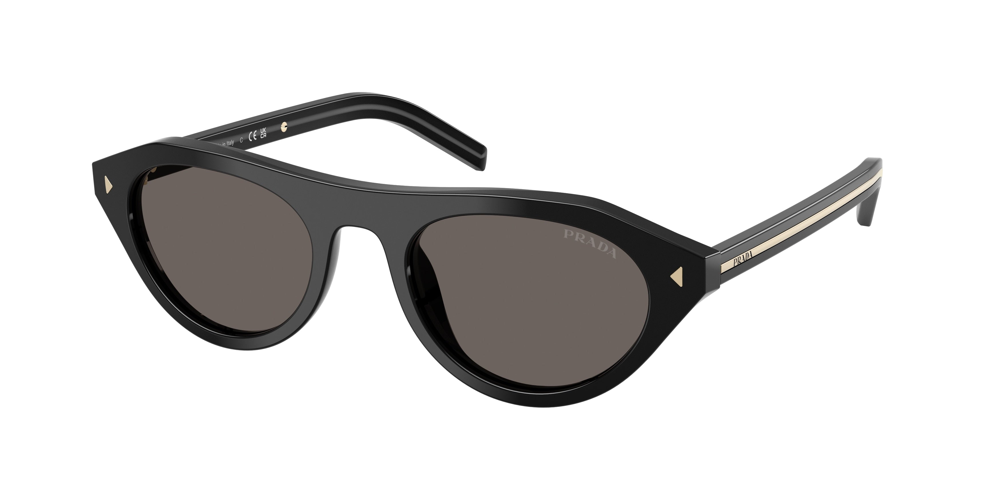Prada PRB15SF Irregular Sunglasses 16K731-Black 52-145-19 - Color Map Black