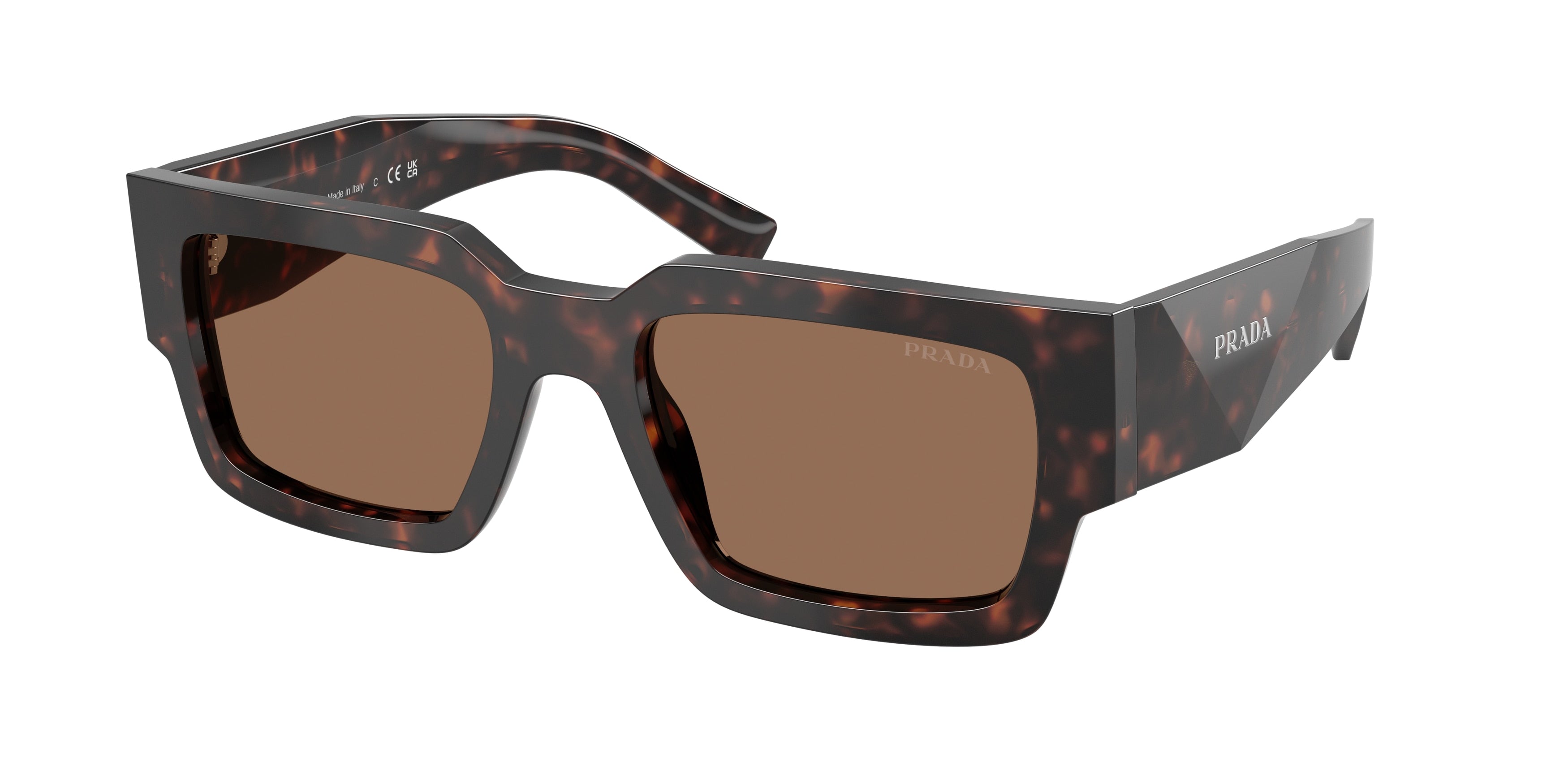 Prada PRB17S Rectangle Sunglasses 17N06B-Root Tortoise 54-145-20 - Color Map Tortoise