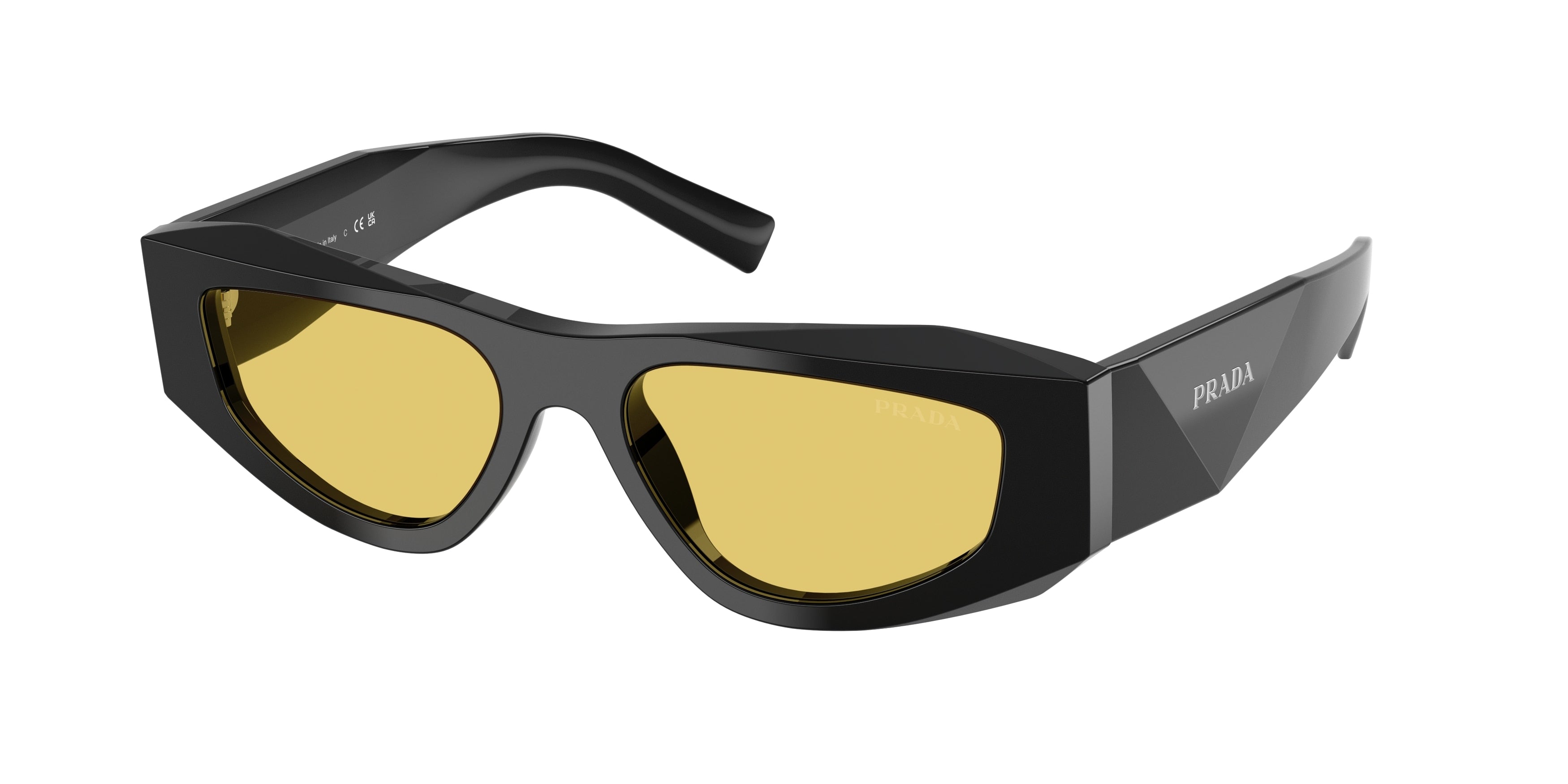 Prada PRB19SF Pillow Sunglasses 16K455-Black 53-145-17 - Color Map Black