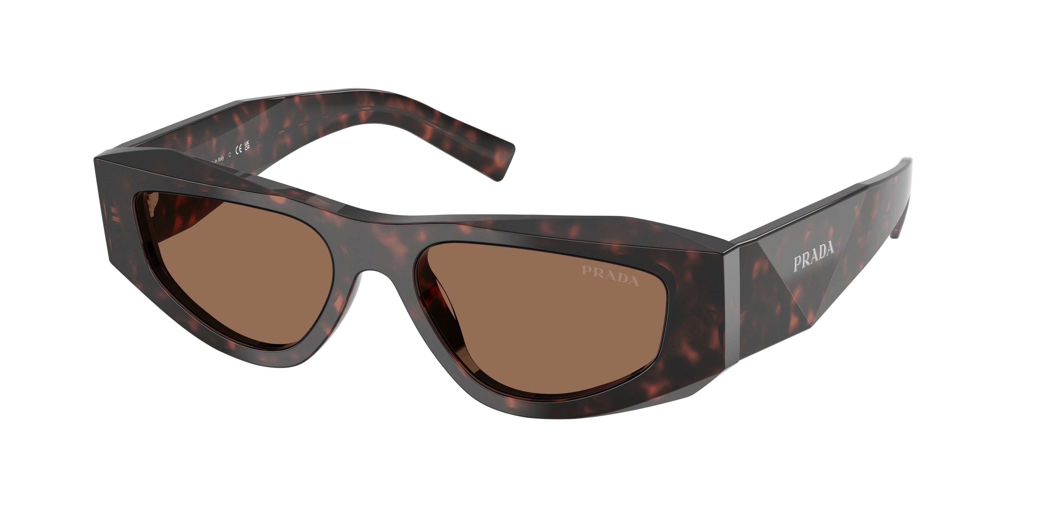 Prada PRB19SF Pillow Sunglasses 17N06B-Root Tortoise 53-145-17 - Color Map Tortoise