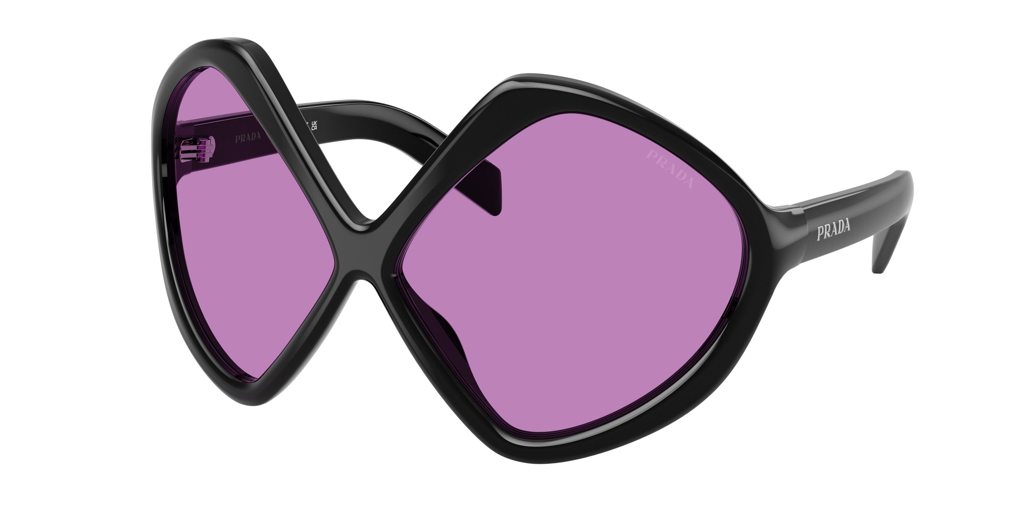Prada PRB21S Irregular Sunglasses 16K30G-Black 68-125-12 - Color Map Black
