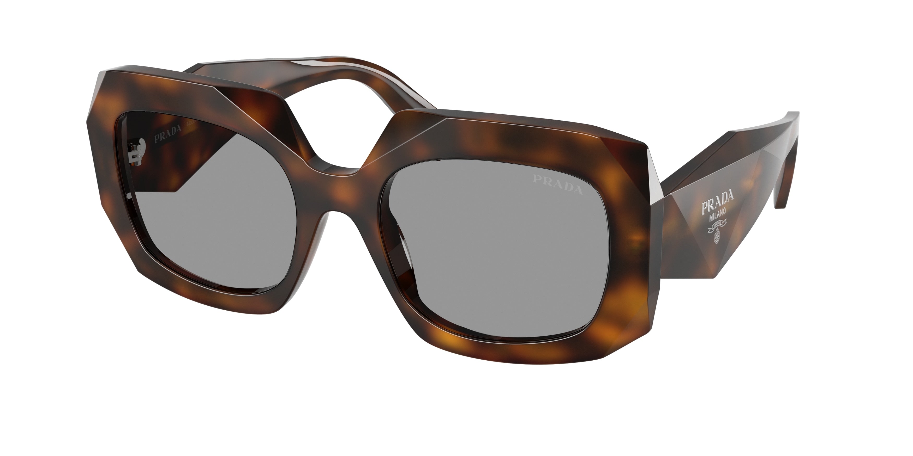 Prada PRB23SF Square Sunglasses 20D50Q-Juniper Tortoise 55-145-19 - Color Map Havana
