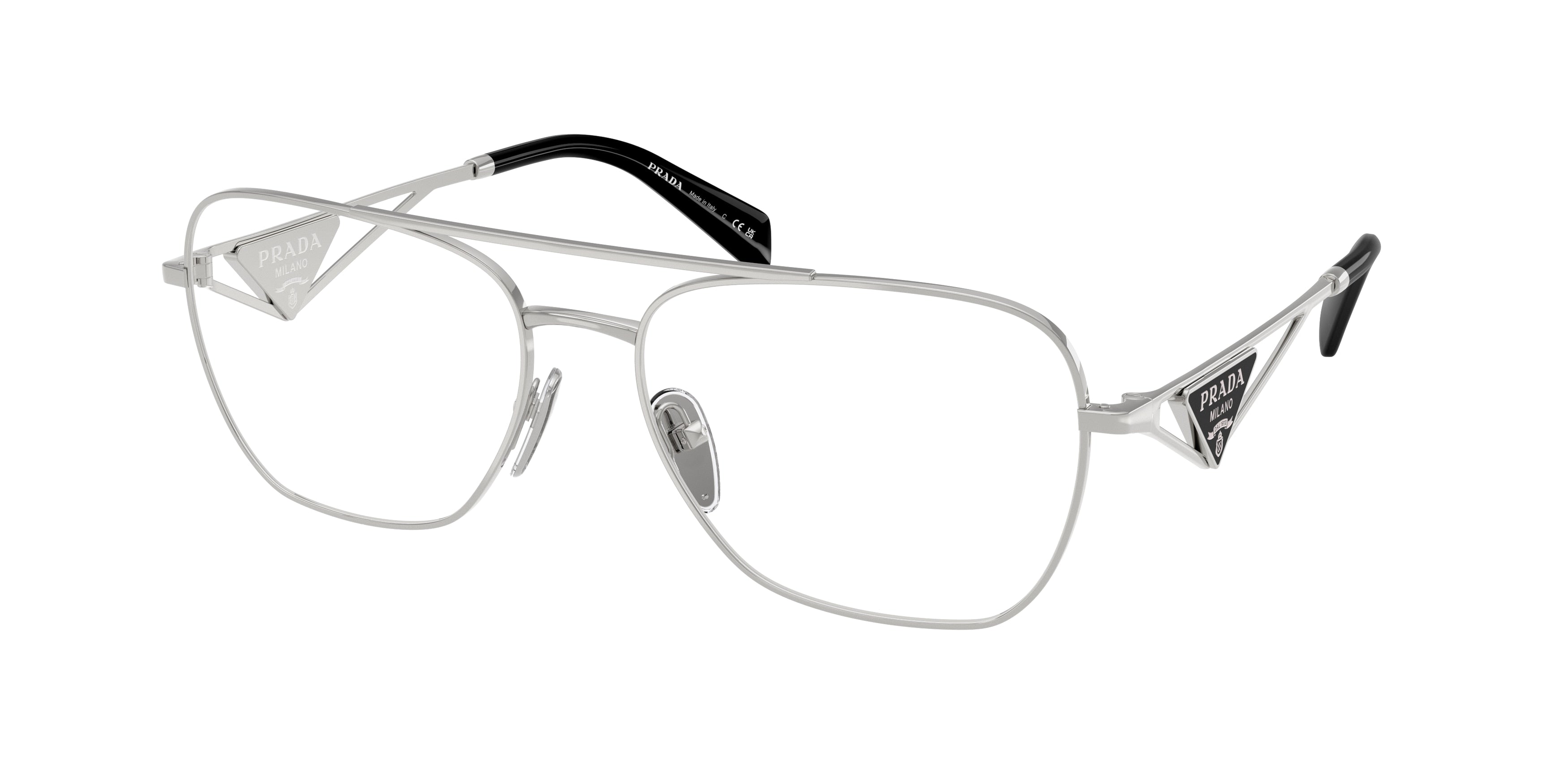 Prada PRB50V Pilot Eyeglasses  1BC1O1-Silver 59-140-17 - Color Map Silver