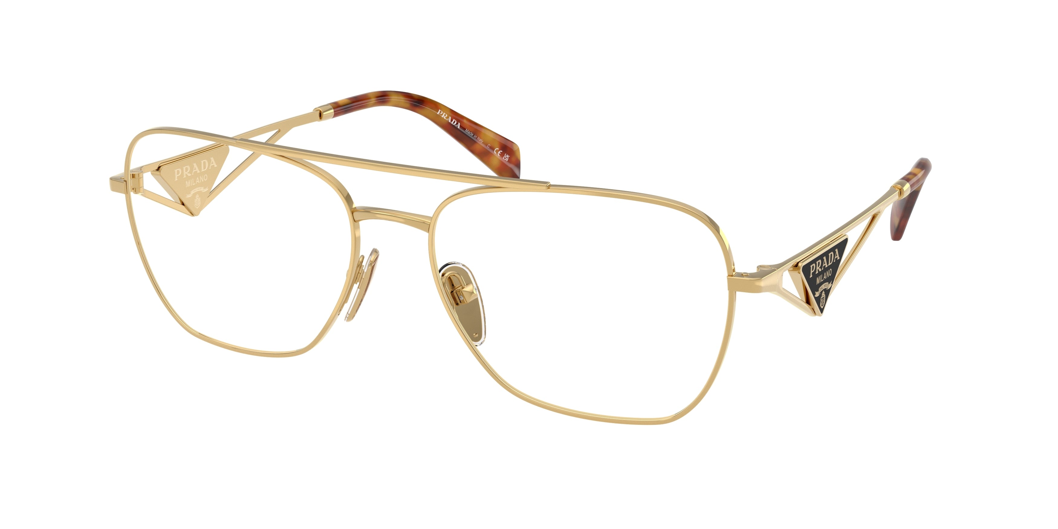 Prada PRB50V Pilot Eyeglasses 5AK1O1-Gold 59-140-17 - Color Map Gold