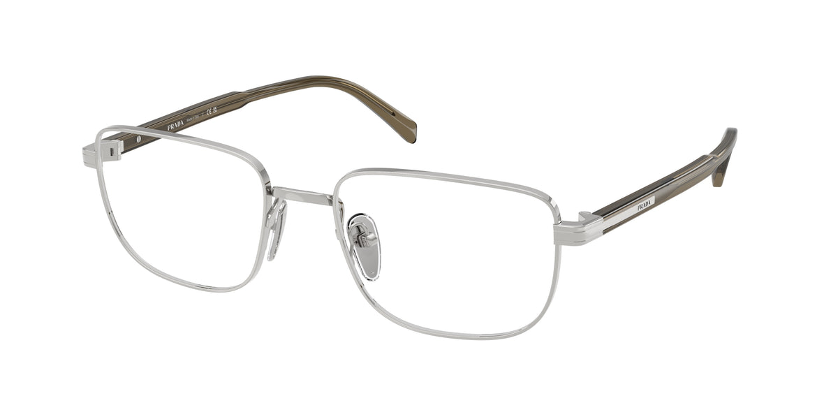 Prada PRB51V Rectangle Eyeglasses 11U1O1-Silver 55-145-19 - Color Map Silver