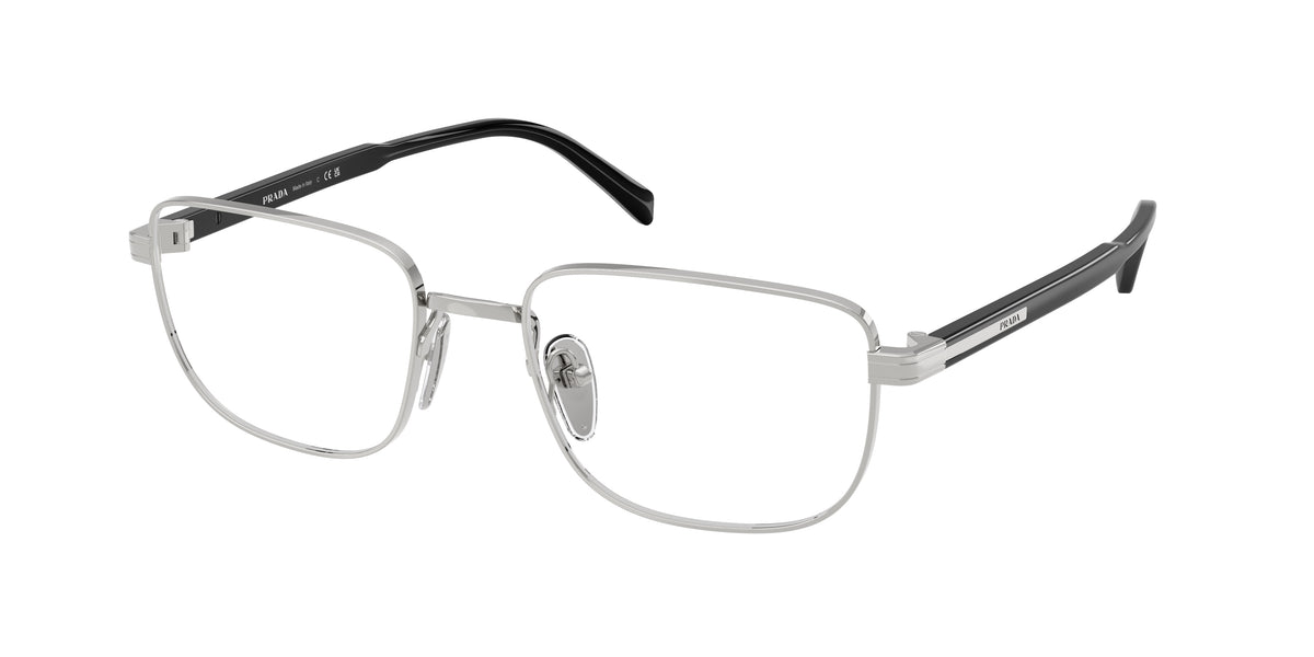 Prada PRB51V Rectangle Eyeglasses 1BC1O1-Silver 55-145-19 - Color Map Silver
