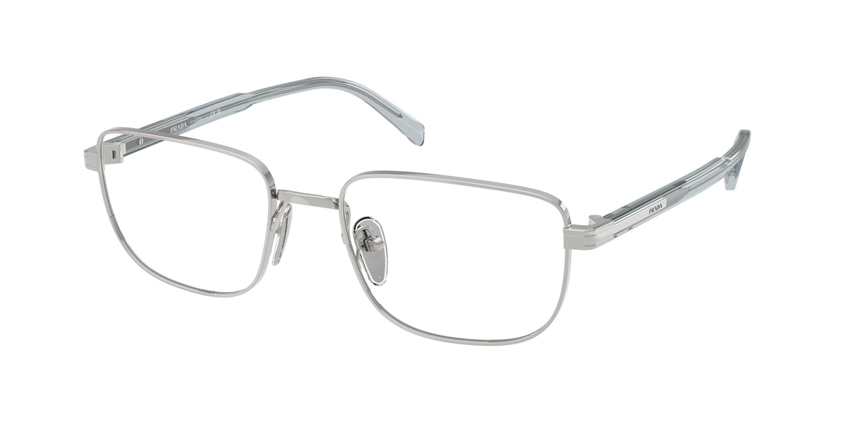 Prada PRB51V Rectangle Eyeglasses 29B1O1-Silver 55-145-19 - Color Map Silver