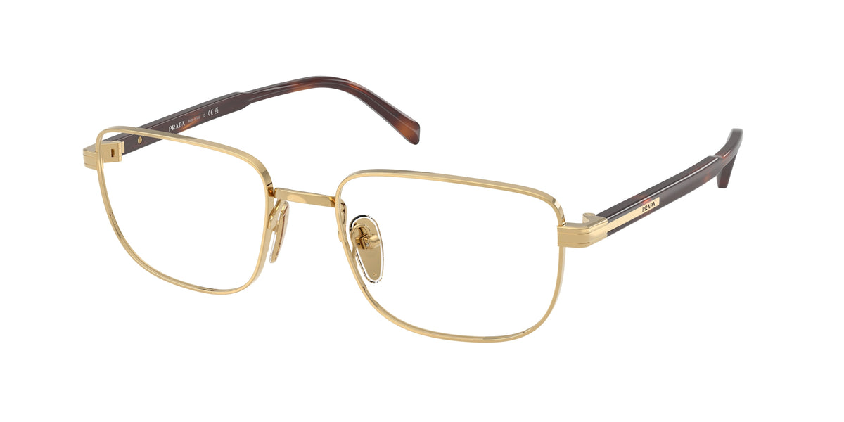 Prada PRB51V Rectangle Eyeglasses 5AK1O1-Gold 55-145-19 - Color Map Gold
