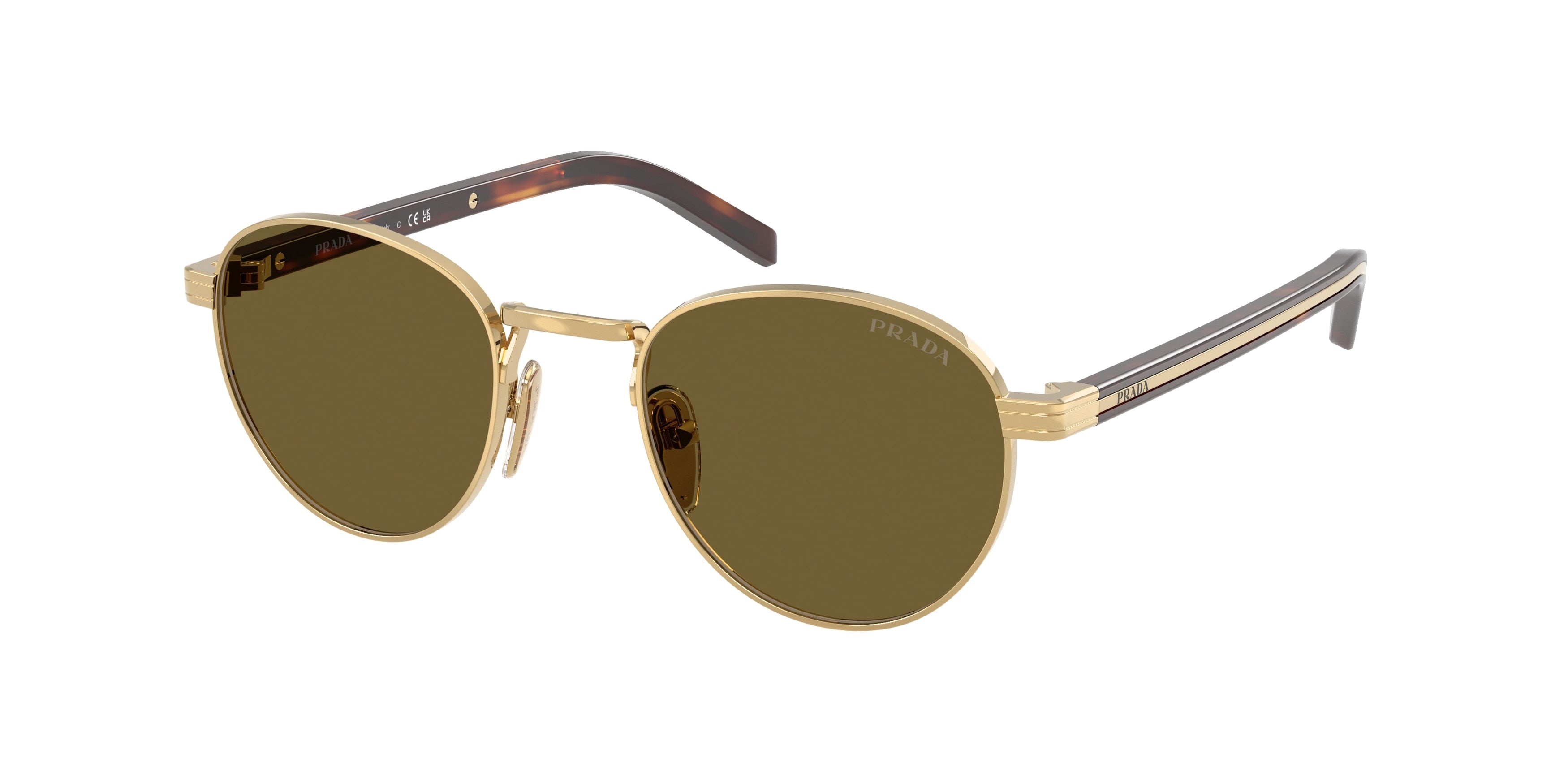 Prada PRB52S Phantos Sunglasses 5AK09Z-Gold 49-145-21 - Color Map Gold