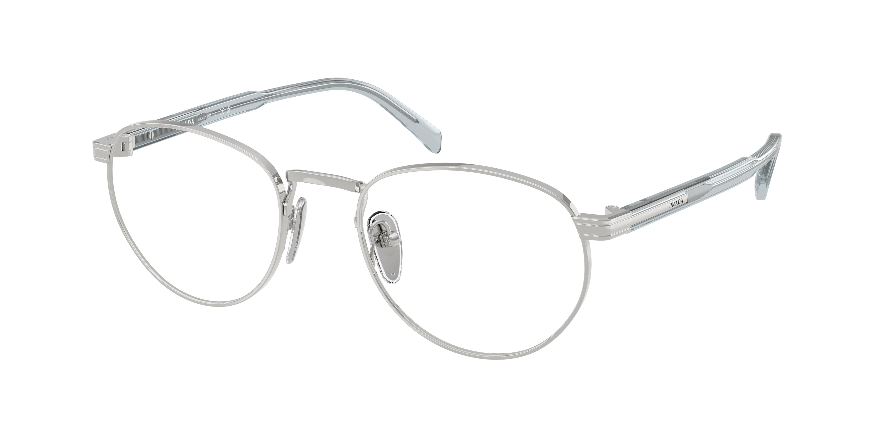Prada PRB52V Phantos Eyeglasses 29B1O1-Silver 53-145-20 - Color Map Silver